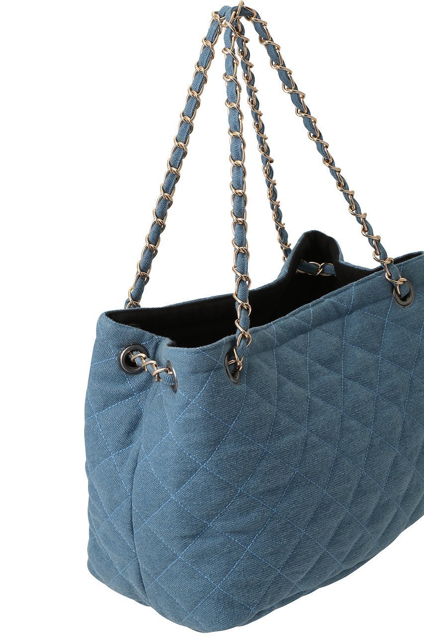 【マリュス/MALUS】の【ELLE SHOP限定】デニムキルティング ショルダーバッグ 人気、トレンドファッション・服の通販 founy(ファニー) 　ファッション　Fashion　レディースファッション　Fashion for Women　バッグ　Bags　キルティング　Quilted, Quilting　スラックス　Slacks, Dress Pants　チェーン　Chain, Chain Strap　デニム　Denim, Jeans Material　新作・新入荷　New Arrivals / New In　other-4|ID: prp329100004942590 ipo3291000000037096077