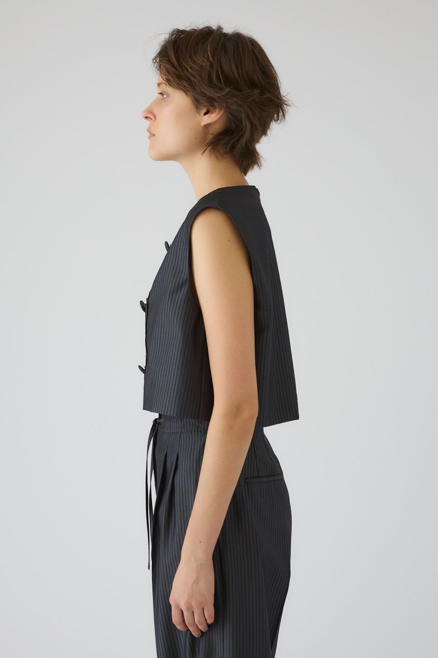 【リムアーク/RIM.ARK】の【5/1 10:00販売開始】Mannish vest like tops/トップス 人気、トレンドファッション・服の通販 founy(ファニー) 　ファッション　Fashion　レディースファッション　Fashion for Women　アウター　Coat / Outerwear Collection　トップス・カットソー　Cut & Sew Tops　シャツ・ブラウス・オフィスカジュアル　Elegant Blouses & Button-Ups　ベスト&ジレ / 重ね着スタイル　Vests & Gilets　ショート　Short, Short Length　ストライプ　Stripe, Striped Pattern　スリーブ　Sleeve, Long Sleeve / Short Sleeve　スーツ　Suit, Formalwear　セットアップ　Set-Up, Coordinated Outfit　エレガント 上品　Elegant　新作・新入荷　New Arrivals / New In　other-3|ID: prp329100004942602 ipo3291000000037096291