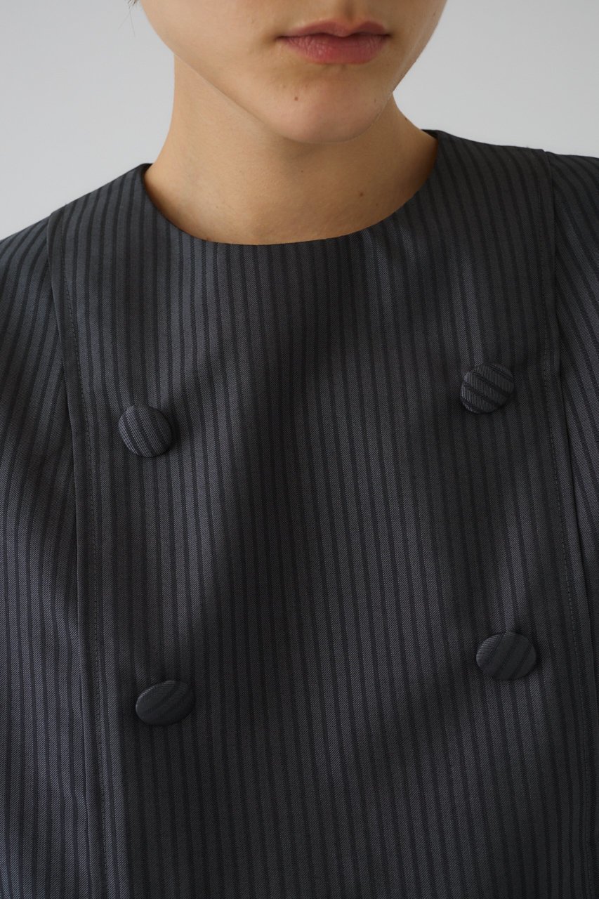 【リムアーク/RIM.ARK】の【5/1 10:00販売開始】Mannish vest like tops/トップス 人気、トレンドファッション・服の通販 founy(ファニー) 　ファッション　Fashion　レディースファッション　Fashion for Women　アウター　Coat / Outerwear Collection　トップス・カットソー　Cut & Sew Tops　シャツ・ブラウス・オフィスカジュアル　Elegant Blouses & Button-Ups　ベスト&ジレ / 重ね着スタイル　Vests & Gilets　ショート　Short, Short Length　ストライプ　Stripe, Striped Pattern　スリーブ　Sleeve, Long Sleeve / Short Sleeve　スーツ　Suit, Formalwear　セットアップ　Set-Up, Coordinated Outfit　エレガント 上品　Elegant　新作・新入荷　New Arrivals / New In　other-6|ID: prp329100004942602 ipo3291000000037096294