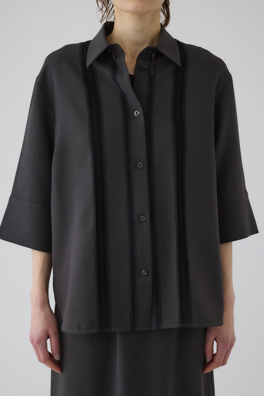 【リムアーク/RIM.ARK】の【5/1 10:00販売開始】Lace docking SH/シャツ 人気、トレンドファッション・服の通販 founy(ファニー) 　ファッション　Fashion　レディースファッション　Fashion for Women　トップス・カットソー　Cut & Sew Tops　シャツ・ブラウス・オフィスカジュアル　Elegant Blouses & Button-Ups　ショート　Short, Short Length　スタイリッシュ　Stylish, Fashionable　スラックス　Slacks, Dress Pants　スリーブ　Sleeve, Long Sleeve / Short Sleeve　スーツ　Suit, Formalwear　タンク　Tank Top, Sleeveless Top　ドッキング　Docking, Mixed Material　フロント　Front, Front Design　マニッシュ　Mannish, Boyish　レース　Lace, Lace Fabric　ワイド　Wide, Wide Fit　おすすめ　Recommended / Our Picks　新作・新入荷　New Arrivals / New In　other-4|ID: prp329100004942603 ipo3291000000037096303