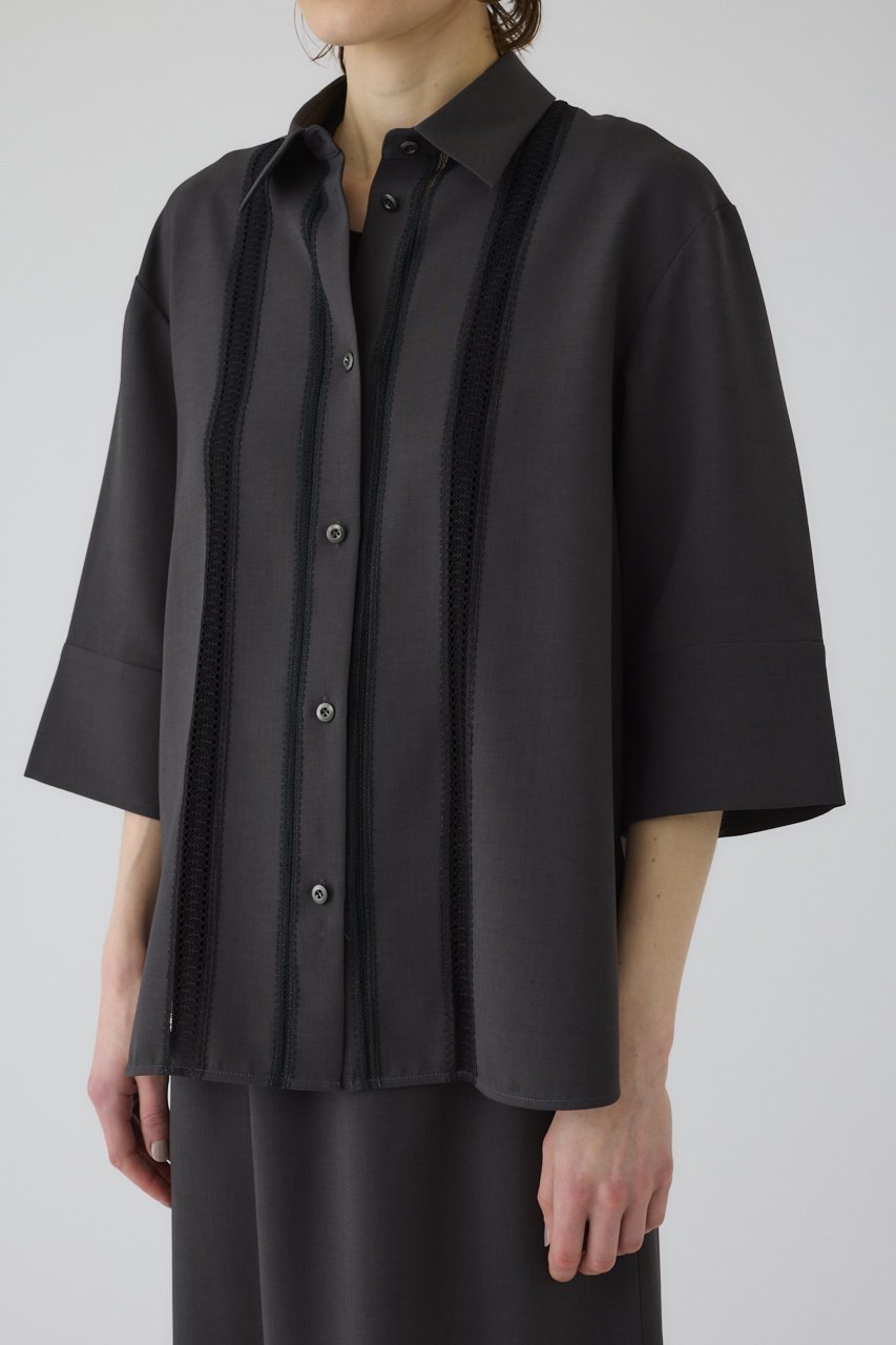 【リムアーク/RIM.ARK】の【5/1 10:00販売開始】Lace docking SH/シャツ 人気、トレンドファッション・服の通販 founy(ファニー) 　ファッション　Fashion　レディースファッション　Fashion for Women　トップス・カットソー　Cut & Sew Tops　シャツ・ブラウス・オフィスカジュアル　Elegant Blouses & Button-Ups　ショート　Short, Short Length　スタイリッシュ　Stylish, Fashionable　スラックス　Slacks, Dress Pants　スリーブ　Sleeve, Long Sleeve / Short Sleeve　スーツ　Suit, Formalwear　タンク　Tank Top, Sleeveless Top　ドッキング　Docking, Mixed Material　フロント　Front, Front Design　マニッシュ　Mannish, Boyish　レース　Lace, Lace Fabric　ワイド　Wide, Wide Fit　おすすめ　Recommended / Our Picks　新作・新入荷　New Arrivals / New In　other-5|ID: prp329100004942603 ipo3291000000037096304