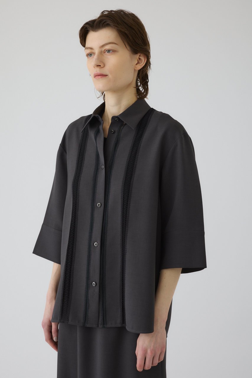 【リムアーク/RIM.ARK】の【5/1 10:00販売開始】Lace docking SH/シャツ 人気、トレンドファッション・服の通販 founy(ファニー) 　ファッション　Fashion　レディースファッション　Fashion for Women　トップス・カットソー　Cut & Sew Tops　シャツ・ブラウス・オフィスカジュアル　Elegant Blouses & Button-Ups　ショート　Short, Short Length　スタイリッシュ　Stylish, Fashionable　スラックス　Slacks, Dress Pants　スリーブ　Sleeve, Long Sleeve / Short Sleeve　スーツ　Suit, Formalwear　タンク　Tank Top, Sleeveless Top　ドッキング　Docking, Mixed Material　フロント　Front, Front Design　マニッシュ　Mannish, Boyish　レース　Lace, Lace Fabric　ワイド　Wide, Wide Fit　おすすめ　Recommended / Our Picks　新作・新入荷　New Arrivals / New In　other-6|ID: prp329100004942603 ipo3291000000037096305