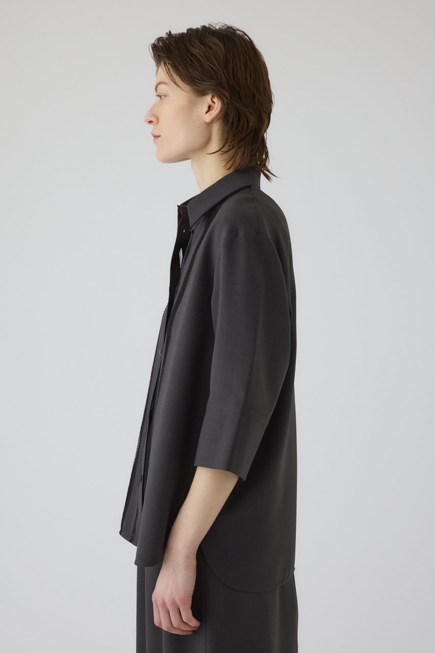 【リムアーク/RIM.ARK】の【5/1 10:00販売開始】Lace docking SH/シャツ 人気、トレンドファッション・服の通販 founy(ファニー) 　ファッション　Fashion　レディースファッション　Fashion for Women　トップス・カットソー　Cut & Sew Tops　シャツ・ブラウス・オフィスカジュアル　Elegant Blouses & Button-Ups　ショート　Short, Short Length　スタイリッシュ　Stylish, Fashionable　スラックス　Slacks, Dress Pants　スリーブ　Sleeve, Long Sleeve / Short Sleeve　スーツ　Suit, Formalwear　タンク　Tank Top, Sleeveless Top　ドッキング　Docking, Mixed Material　フロント　Front, Front Design　マニッシュ　Mannish, Boyish　レース　Lace, Lace Fabric　ワイド　Wide, Wide Fit　おすすめ　Recommended / Our Picks　新作・新入荷　New Arrivals / New In　other-7|ID: prp329100004942603 ipo3291000000037096306