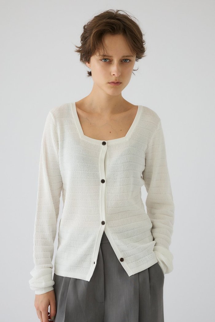 【リムアーク/RIM.ARK】の【5/1 10:00販売開始】Tuck rib knit CD/ニットカーディガン インテリア・キッズ・メンズ・レディースファッション・服の通販 founy(ファニー) https://founy.com/ ファッション Fashion レディースファッション Fashion for Women トップス・カットソー Cut & Sew Tops ニット Knit Tops & Sweaters カーディガン・羽織り Layered Style Cardigans カーディガン Cardigan, Knitwear スラックス Slacks, Dress Pants デコルテ Décolleté, Neckline デニム Denim, Jeans Material リブニット Rib Knit, Ribbed Knit 再入荷 Restock / Back in Stock おすすめ Recommended / Our Picks エレガント 上品 Elegant |ID: prp329100004942605 ipo3291000000037096319