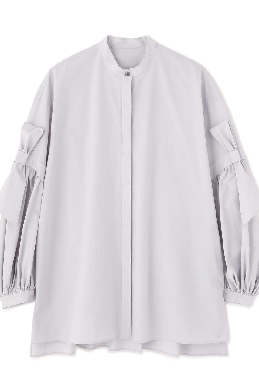 【ル フィル/LE PHIL】のSOLOTEXブロードリボンブラウス インテリア・キッズ・メンズ・レディースファッション・服の通販 founy(ファニー) 　ファッション　Fashion　レディースファッション　Fashion for Women　トップス・カットソー　Cut & Sew Tops　シャツ・ブラウス・オフィスカジュアル　Elegant Blouses & Button-Ups　シンプル　Simple, Minimal　スタンダード　Standard, Basic　スリーブ　Sleeve, Long Sleeve / Short Sleeve　ドレープ　Drape, Draping Fabric　定番　Standard, Basic Item　バランス　Balance, Style Balance　フェミニン　Feminine, Girly　フォルム　Silhouette, Form　フロント　Front, Front Design　ミックス　Mix, Mixed Style　リボン　Ribbon, Bow　リラックス　Relax, Relaxed Fit　ロング　Long, Long-Length　新作・新入荷　New Arrivals / New In　グレー|ID: prp329100004942606 ipo3291000000037096332