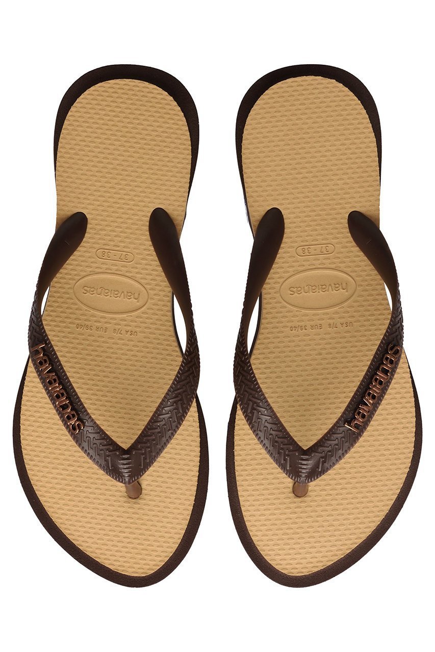 【ハワイアナス/havaianas】のTOP POINT FUSION ビーチサンダル インテリア・キッズ・メンズ・レディースファッション・服の通販 founy(ファニー) 　ファッション　Fashion　レディースファッション　Fashion for Women　サンダル　Sandals, Summer Shoes　シンプル　Simple, Minimal　ビーチ　Beach, Seaside　リゾート　Resort, Vacation Style　夏　Summer　新作・新入荷　New Arrivals / New In　ダークブラウン×ゴールデン|ID: prp329100004942612 ipo3291000000037096379