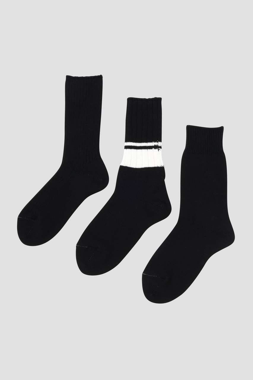 【マーガレットハウエル/MARGARET HOWELL】のCOTTON SOCKS PACK インテリア・キッズ・メンズ・レディースファッション・服の通販 founy(ファニー) 　ファッション　Fashion　レディースファッション　Fashion for Women　ソックス&靴下　Socks & Hosiery　レッグウェア・ストッキング　Legwear & Hosiery　ストライプ　Stripe, Striped Pattern　ソックス　Socks, Hosiery　ブロック　Block, Solid Block Pattern　プレーン　Plain, Simple　新作・新入荷　New Arrivals / New In　ブラック|ID: prp329100004942615 ipo3291000000037096403