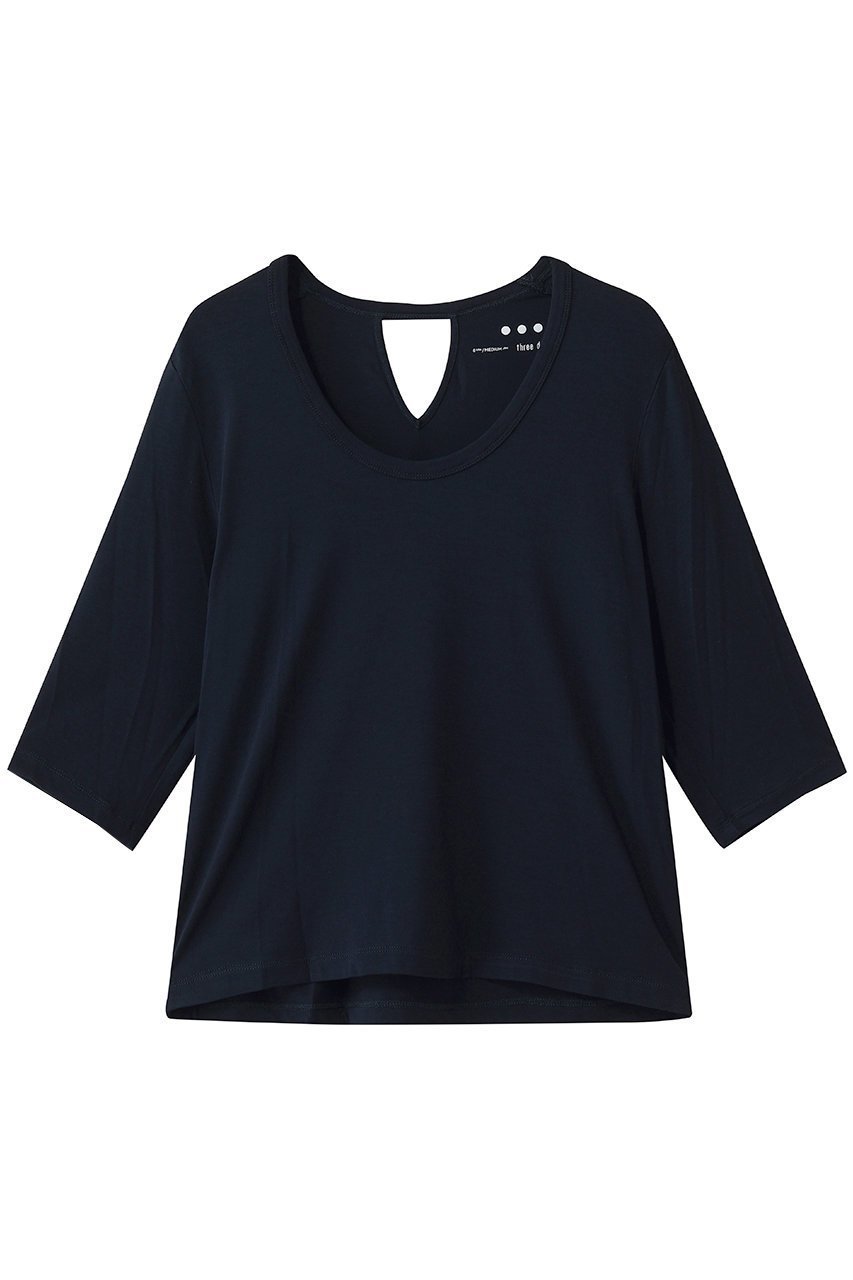 【スリー ドッツ/three dots】のトラベルライン ジェシカ Tシャツ インテリア・キッズ・メンズ・レディースファッション・服の通販 founy(ファニー) 　ファッション　Fashion　レディースファッション　Fashion for Women　トップス・カットソー　Cut & Sew Tops　シャツ・ブラウス・オフィスカジュアル　Elegant Blouses & Button-Ups　ロングTシャツ・Tシャツ　Longline T-Shirts & Tees　カットソー・ベーシックTシャツ　Cut-and-Sewn Tops / Stretch Tees & Basics　とろみ　Fluid, Flowy Fabric　ショート　Short, Short Length　スリーブ　Sleeve, Long Sleeve / Short Sleeve　トラベル　Travel, Travel Gear　フィット　Fit, Slim Fit　リラックス　Relax, Relaxed Fit　エレガント 上品　Elegant　新作・新入荷　New Arrivals / New In　旅行　Travel　ダークネイビー|ID: prp329100004942628 ipo3291000000037096515