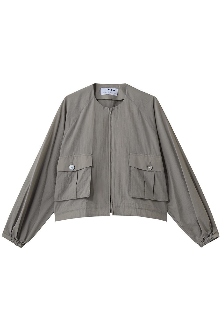 【スリー ドッツ/three dots】のクリスピー タフタジャケット インテリア・キッズ・メンズ・レディースファッション・服の通販 founy(ファニー) 　ファッション　Fashion　レディースファッション　Fashion for Women　アウター　Coat / Outerwear Collection　レディースジャケット・軽アウター　Jackets　シャーリング　Shirring, Ruched　ジャケット　Jacket, Outerwear　スポーティ　Sporty, Casual Athletic　タフタ　Taffeta, Structured Fabric　ポケット　Pocket, Pocket Detail　エレガント 上品　Elegant　新作・新入荷　New Arrivals / New In　旅行　Travel　ビジネス 仕事 通勤　Business / Work / Commuting　グレーベージュ|ID: prp329100004942631 ipo3291000000037096537