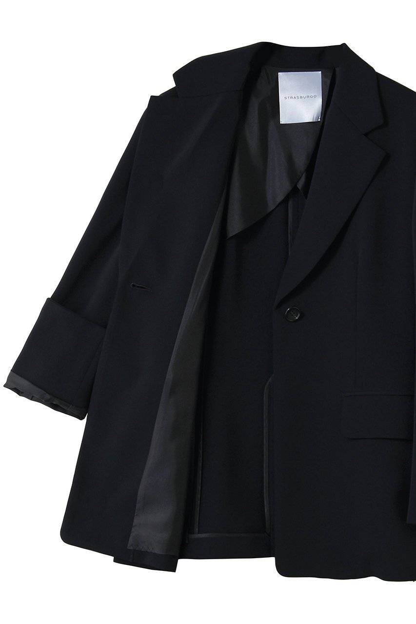 【その他のブランド/Other】の【ESSENTIAL】ジョーゼット テーラードジャケット 人気、トレンドファッション・服の通販 founy(ファニー) 　ファッション　Fashion　レディースファッション　Fashion for Women　アウター　Coat / Outerwear Collection　レディースジャケット・軽アウター　Jackets　テーラードジャケット / 通勤・きれいめスタイル　Tailored Jackets & Blazers　シンプル　Simple, Minimal　ジャケット　Jacket, Outerwear　ジョーゼット　Georgette, Semi-Sheer Fabric　バランス　Balance, Style Balance　フロント　Front, Front Design　定番　Standard, Basic Item　新作・新入荷　New Arrivals / New In　other-6|ID: prp329100004942634 ipo3291000000037096567