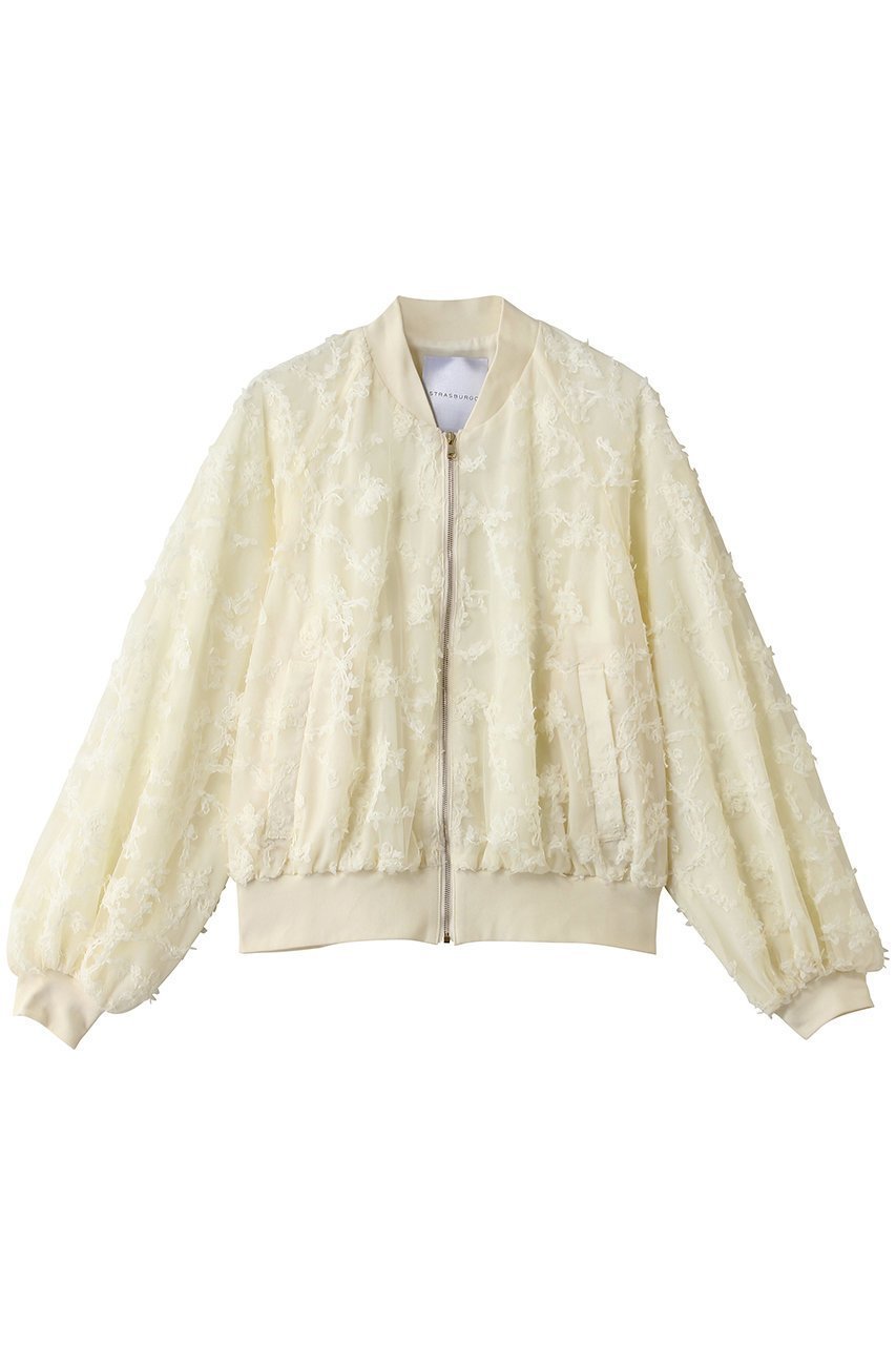【その他のブランド/Other】のフラワーチュール ZIPブルゾン インテリア・キッズ・メンズ・レディースファッション・服の通販 founy(ファニー) 　ファッション　Fashion　レディースファッション　Fashion for Women　アウター　Coat / Outerwear Collection　レディースジャケット・軽アウター　Jackets　ブルゾンジャケット・スポーティアウター　Blouson Jackets　イタリア　Italy　エレガント 上品　Elegant　コンビ　Combo, Combination Style　ジャケット　Jacket, Outerwear　ジョーゼット　Georgette, Semi-Sheer Fabric　チュール　Tulip, Tulip Motif　フェミニン　Feminine, Girly　ブルゾン　Blouson, Bomber Jacket　新作・新入荷　New Arrivals / New In　アイボリー|ID: prp329100004942636 ipo3291000000037096578