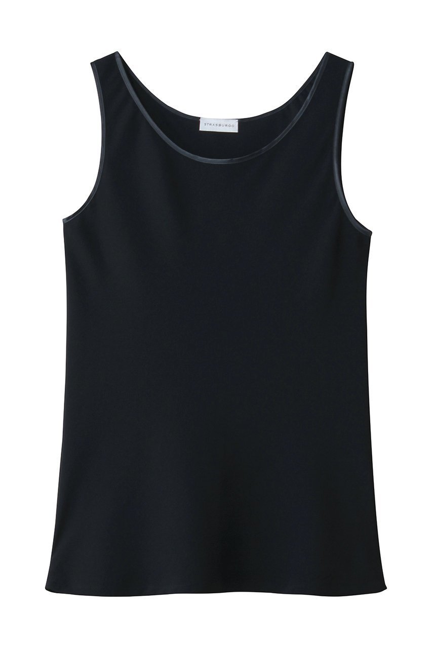 【その他のブランド/Other】のサテンタンクトップ ブラウス インテリア・キッズ・メンズ・レディースファッション・服の通販 founy(ファニー) 　ファッション　Fashion　レディースファッション　Fashion for Women　トップス・カットソー　Cut & Sew Tops　キャミソール&ノースリーブ　Camisoles & Sleeveless Tops　シャツ・ブラウス・オフィスカジュアル　Elegant Blouses & Button-Ups　ロングTシャツ・Tシャツ　Longline T-Shirts & Tees　カットソー・ベーシックTシャツ　Cut-and-Sewn Tops / Stretch Tees & Basics　インナー　Innerwear　キャミソール　Camisole, Spaghetti Strap Top　コンパクト　Compact, Small Size　サテン　Satin, Glossy Fabric　シルク　Silk, 100% Silk　タンク　Tank Top, Sleeveless Top　ドレープ　Drape, Draping Fabric　バランス　Balance, Style Balance　フロント　Front, Front Design　ラウンド　Round, Round Neck　リラックス　Relax, Relaxed Fit　新作・新入荷　New Arrivals / New In　ネイビー|ID: prp329100004942640 ipo3291000000037096607