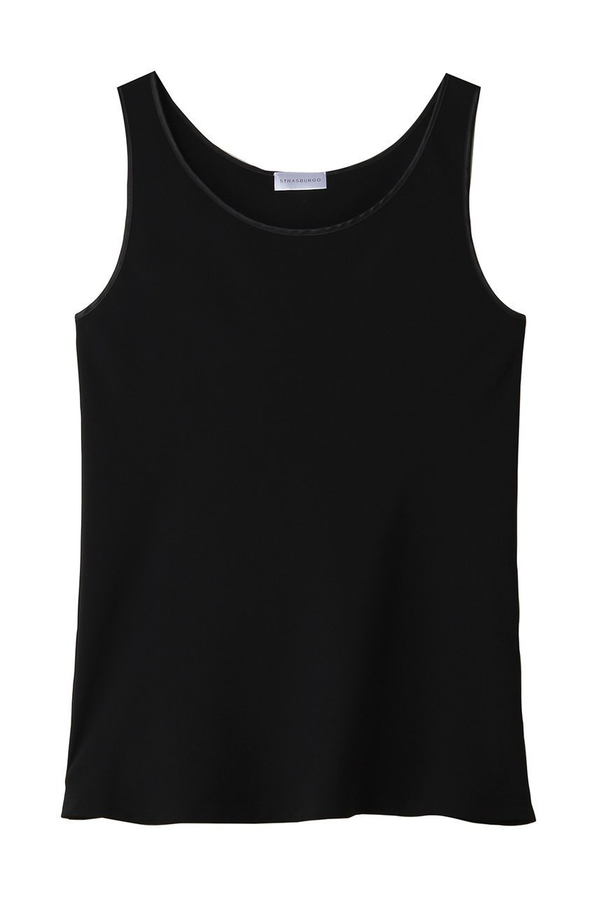 【その他のブランド/Other】のサテンタンクトップ ブラウス インテリア・キッズ・メンズ・レディースファッション・服の通販 founy(ファニー) 　ファッション　Fashion　レディースファッション　Fashion for Women　トップス・カットソー　Cut & Sew Tops　キャミソール&ノースリーブ　Camisoles & Sleeveless Tops　シャツ・ブラウス・オフィスカジュアル　Elegant Blouses & Button-Ups　ロングTシャツ・Tシャツ　Longline T-Shirts & Tees　カットソー・ベーシックTシャツ　Cut-and-Sewn Tops / Stretch Tees & Basics　インナー　Innerwear　キャミソール　Camisole, Spaghetti Strap Top　コンパクト　Compact, Small Size　サテン　Satin, Glossy Fabric　シルク　Silk, 100% Silk　タンク　Tank Top, Sleeveless Top　ドレープ　Drape, Draping Fabric　バランス　Balance, Style Balance　フロント　Front, Front Design　ラウンド　Round, Round Neck　リラックス　Relax, Relaxed Fit　新作・新入荷　New Arrivals / New In　ブラック|ID: prp329100004942640 ipo3291000000037096608