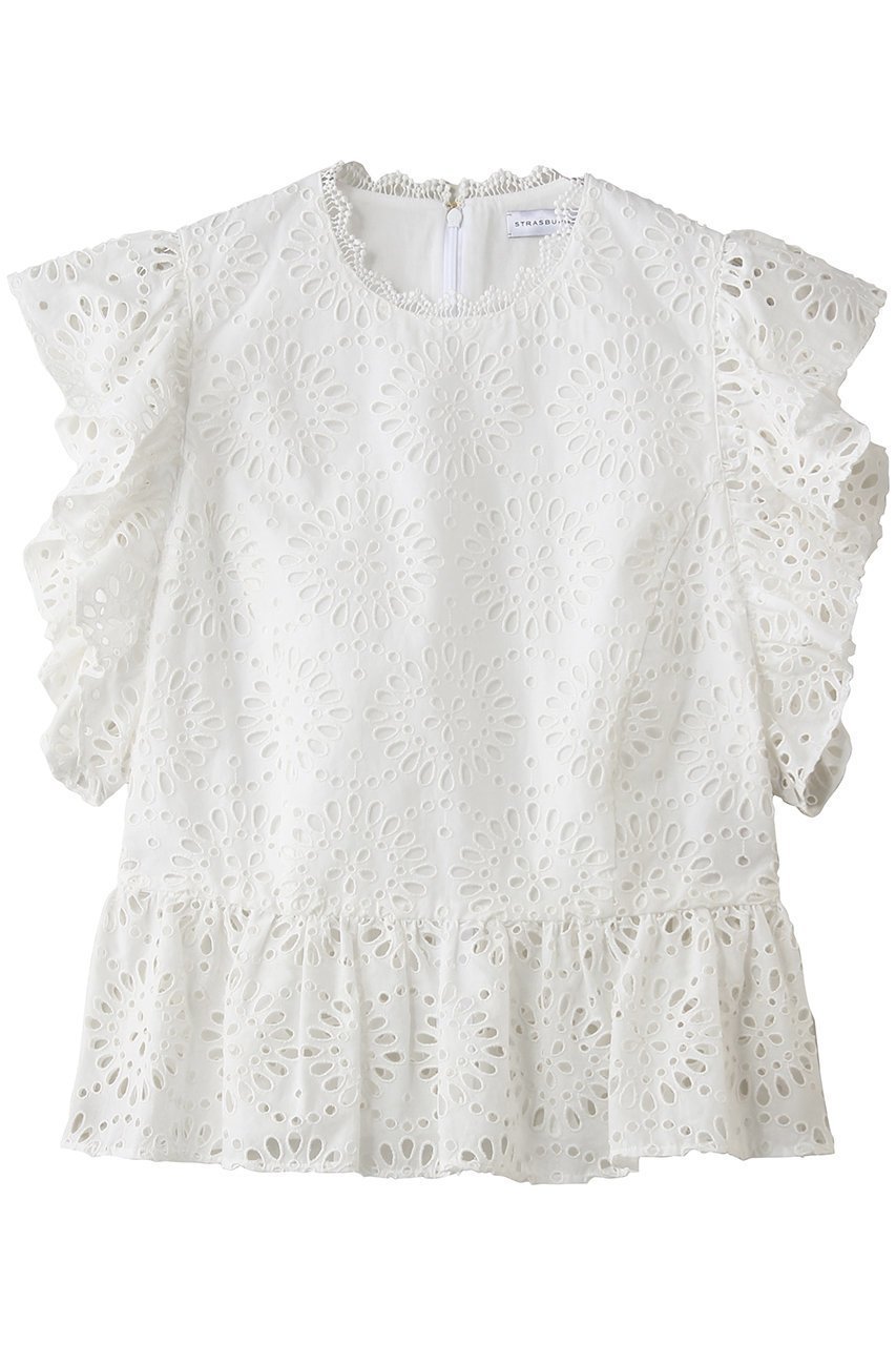 【その他のブランド/Other】のカットワークペプラム切り替えノースリーブラウス インテリア・キッズ・メンズ・レディースファッション・服の通販 founy(ファニー) 　ファッション　Fashion　レディースファッション　Fashion for Women　トップス・カットソー　Cut & Sew Tops　キャミソール&ノースリーブ　Camisoles & Sleeveless Tops　シャツ・ブラウス・オフィスカジュアル　Elegant Blouses & Button-Ups　おすすめ　Recommended / Our Picks　ギャザー　Gathered, Ruffled　セットアップ　Set-Up, Coordinated Outfit　ノースリーブ　Sleeveless, No-Sleeve　ペプラム　Peplum, Flared Hem　新作・新入荷　New Arrivals / New In　ホワイト|ID: prp329100004942642 ipo3291000000037096621