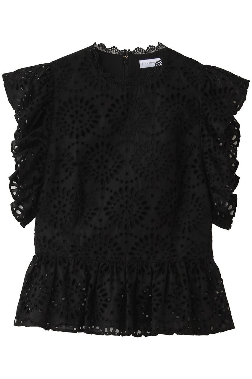 【その他のブランド/Other】のカットワークペプラム切り替えノースリーブラウス インテリア・キッズ・メンズ・レディースファッション・服の通販 founy(ファニー) 　ファッション　Fashion　レディースファッション　Fashion for Women　トップス・カットソー　Cut & Sew Tops　キャミソール&ノースリーブ　Camisoles & Sleeveless Tops　シャツ・ブラウス・オフィスカジュアル　Elegant Blouses & Button-Ups　おすすめ　Recommended / Our Picks　ギャザー　Gathered, Ruffled　セットアップ　Set-Up, Coordinated Outfit　ノースリーブ　Sleeveless, No-Sleeve　ペプラム　Peplum, Flared Hem　新作・新入荷　New Arrivals / New In　ブラック|ID: prp329100004942642 ipo3291000000037096622