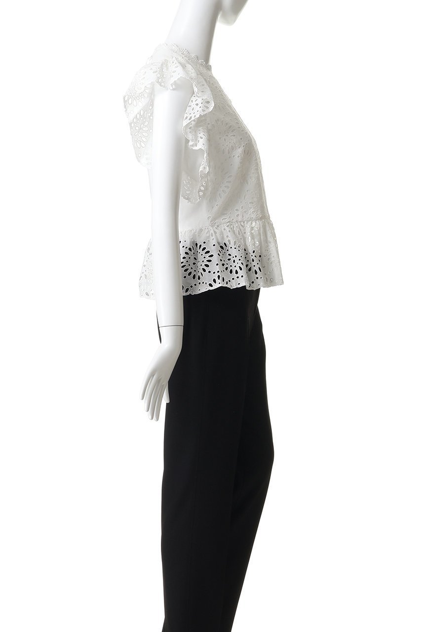 【その他のブランド/Other】のカットワークペプラム切り替えノースリーブラウス 人気、トレンドファッション・服の通販 founy(ファニー) 　ファッション　Fashion　レディースファッション　Fashion for Women　トップス・カットソー　Cut & Sew Tops　キャミソール&ノースリーブ　Camisoles & Sleeveless Tops　シャツ・ブラウス・オフィスカジュアル　Elegant Blouses & Button-Ups　おすすめ　Recommended / Our Picks　ギャザー　Gathered, Ruffled　セットアップ　Set-Up, Coordinated Outfit　ノースリーブ　Sleeveless, No-Sleeve　ペプラム　Peplum, Flared Hem　新作・新入荷　New Arrivals / New In　other-3|ID: prp329100004942642 ipo3291000000037096624