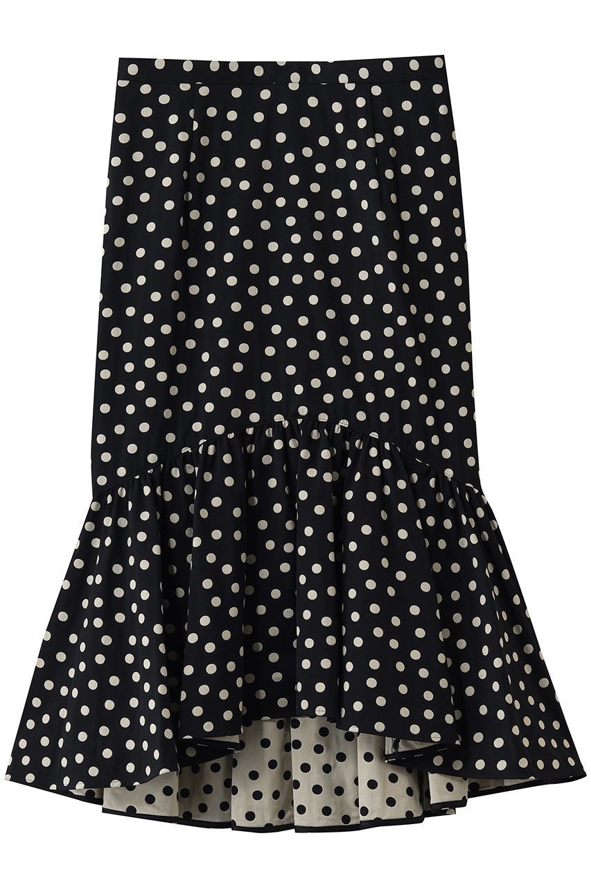 【その他のブランド/Other】のドット柄 マーメイドスカート インテリア・キッズ・メンズ・レディースファッション・服の通販 founy(ファニー) 　ファッション　Fashion　レディースファッション　Fashion for Women　スカート　Skirts　ギャザー　Gathered, Ruffled　シンプル　Simple, Minimal　ジャカード／ジャガード　Jacquard, Woven Pattern　ストレッチ　Stretch, Stretchy Fabric　ドット　Polka Dot, Dot Pattern　マーメイド　Mermaid, Fishtail Silhouette　新作・新入荷　New Arrivals / New In　ブラック|ID: prp329100004942646 ipo3291000000037096651