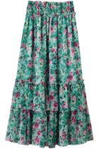 【その他のブランド/Other】のフラワー柄 ティアードスカート 人気、トレンドファッション・服の通販 founy(ファニー) ファッション Fashion レディースファッション Fashion for Women スカート Skirts ティアードスカート Tiered Skirts ロングスカート Long Skirts / Maxi & Midi Skirts コレクション Collection, Seasonal Line ティアードスカート Tiered Skirt, Flounced Skirt ドレープ Drape, Draping Fabric フラワー Flower, Floral プリント Print, Printed Pattern ロング Long, Long-Length エレガント 上品 Elegant 新作・新入荷 New Arrivals / New In thumbnail グリーン|ID: prp329100004942647 ipo3291000000037096658