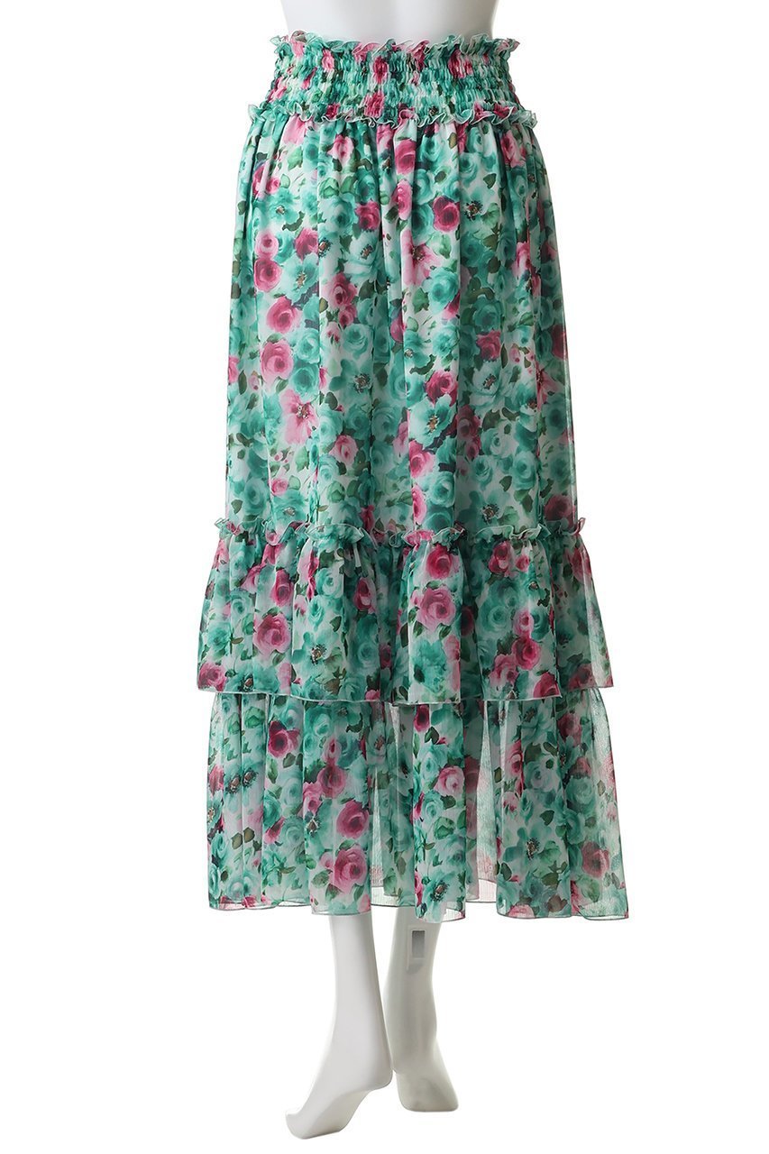 【その他のブランド/Other】のフラワー柄 ティアードスカート 人気、トレンドファッション・服の通販 founy(ファニー) 　ファッション　Fashion　レディースファッション　Fashion for Women　スカート　Skirts　ティアードスカート　Tiered Skirts　ロングスカート　Long Skirts / Maxi & Midi Skirts　コレクション　Collection, Seasonal Line　ティアードスカート　Tiered Skirt, Flounced Skirt　ドレープ　Drape, Draping Fabric　フラワー　Flower, Floral　プリント　Print, Printed Pattern　ロング　Long, Long-Length　エレガント 上品　Elegant　新作・新入荷　New Arrivals / New In　other-4|ID: prp329100004942647 ipo3291000000037096661