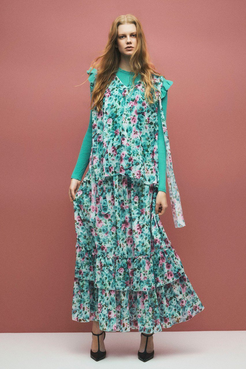 【その他のブランド/Other】のフラワー柄 ティアードスカート 人気、トレンドファッション・服の通販 founy(ファニー) 　ファッション　Fashion　レディースファッション　Fashion for Women　スカート　Skirts　ティアードスカート　Tiered Skirts　ロングスカート　Long Skirts / Maxi & Midi Skirts　コレクション　Collection, Seasonal Line　ティアードスカート　Tiered Skirt, Flounced Skirt　ドレープ　Drape, Draping Fabric　フラワー　Flower, Floral　プリント　Print, Printed Pattern　ロング　Long, Long-Length　エレガント 上品　Elegant　新作・新入荷　New Arrivals / New In　other-7|ID: prp329100004942647 ipo3291000000037096664