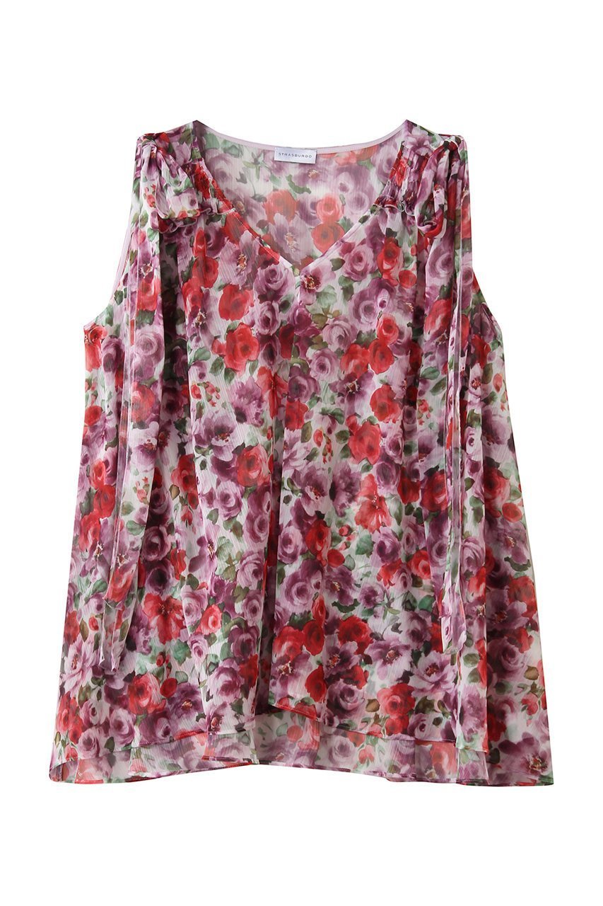 【その他のブランド/Other】のフラワー柄 ショルダーリボン ブラウス 人気、トレンドファッション・服の通販 founy(ファニー) 　ファッション　Fashion　レディースファッション　Fashion for Women　トップス・カットソー　Cut & Sew Tops　シャツ・ブラウス・オフィスカジュアル　Elegant Blouses & Button-Ups　おすすめ　Recommended / Our Picks　イタリア　Italy　コレクション　Collection, Seasonal Line　シャーリング　Shirring, Ruched　ショルダー　Shoulder, Shoulder Strap　ショート　Short, Short Length　スリーブ　Sleeve, Long Sleeve / Short Sleeve　ティアード　Tiered, Tiered Style　デコルテ　Décolleté, Neckline　ドレープ　Drape, Draping Fabric　フラワー　Flower, Floral　プリント　Print, Printed Pattern　リボン　Ribbon, Bow　新作・新入荷　New Arrivals / New In　 other-1|ID: prp329100004942648 ipo3291000000037096665