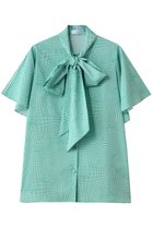 【その他のブランド/Other】のチェック柄 ボウタイブラウス 人気、トレンドファッション・服の通販 founy(ファニー) ファッション Fashion レディースファッション Fashion for Women トップス・カットソー Cut & Sew Tops シャツ・ブラウス・オフィスカジュアル Elegant Blouses & Button-Ups おすすめ Recommended / Our Picks ギンガム Gingham, Gingham Fabric ショート Short, Short Length スリット Slit, Slit Detail スリーブ Sleeve, Long Sleeve / Short Sleeve チェック Check, Plaid, Tartan フレア Flare, Flared プリント Print, Printed Pattern モチーフ Motif, Design Theme 夏 Summer 新作・新入荷 New Arrivals / New In 春 Spring S/S・春夏 SS, Spring/Summer, Warm Season thumbnail グリーン|ID: prp329100004942649 ipo3291000000037096677