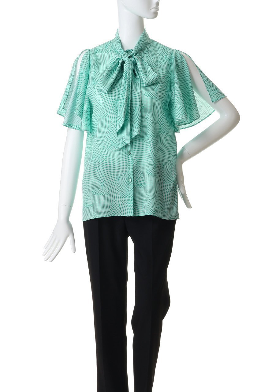 【その他のブランド/Other】のチェック柄 ボウタイブラウス 人気、トレンドファッション・服の通販 founy(ファニー) 　ファッション　Fashion　レディースファッション　Fashion for Women　トップス・カットソー　Cut & Sew Tops　シャツ・ブラウス・オフィスカジュアル　Elegant Blouses & Button-Ups　おすすめ　Recommended / Our Picks　ギンガム　Gingham, Gingham Fabric　ショート　Short, Short Length　スリット　Slit, Slit Detail　スリーブ　Sleeve, Long Sleeve / Short Sleeve　チェック　Check, Plaid, Tartan　フレア　Flare, Flared　プリント　Print, Printed Pattern　モチーフ　Motif, Design Theme　夏　Summer　新作・新入荷　New Arrivals / New In　春　Spring　S/S・春夏　SS, Spring/Summer, Warm Season　other-2|ID: prp329100004942649 ipo3291000000037096678