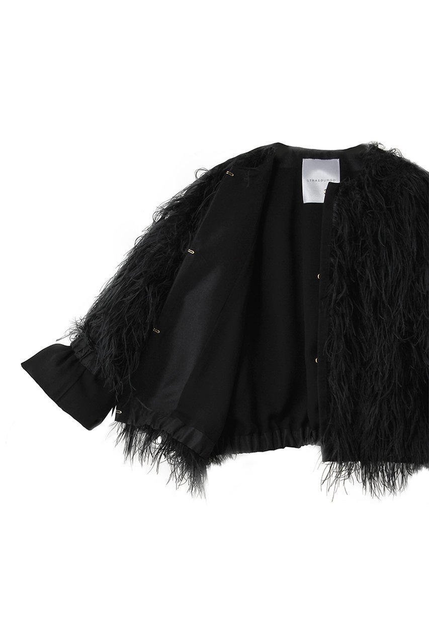 【その他のブランド/Other】のフリンジジャカード ノーカラーブルゾン 人気、トレンドファッション・服の通販 founy(ファニー) 　ファッション　Fashion　レディースファッション　Fashion for Women　アウター　Coat / Outerwear Collection　レディースジャケット・軽アウター　Jackets　ブルゾンジャケット・スポーティアウター　Blouson Jackets　オーガンジー　Organza Fabric　シルク　Silk, 100% Silk　ジャカード／ジャガード　Jacquard, Woven Pattern　ジャケット　Jacket, Outerwear　タイトスカート　Pencil Skirt, Tight Skirt　フリンジ　Fringe, Tassel　フロント　Front, Front Design　ブルゾン　Blouson, Bomber Jacket　エレガント 上品　Elegant　新作・新入荷　New Arrivals / New In　無地　Plain, Solid Color　other-6|ID: prp329100004942651 ipo3291000000037096697