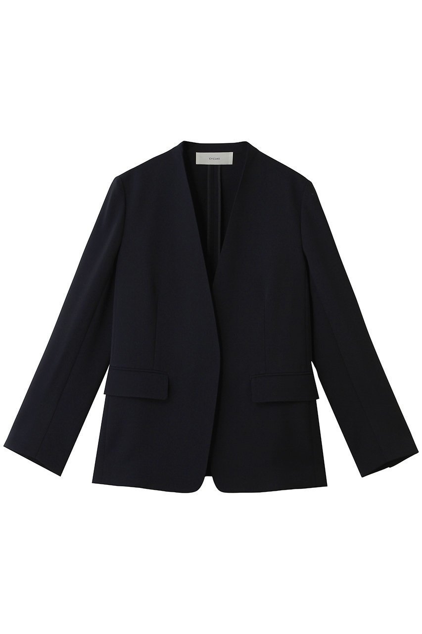 【その他のブランド/Other】の【CYCLAS】ダブルクロス Vネックジャケット インテリア・キッズ・メンズ・レディースファッション・服の通販 founy(ファニー) 　ファッション　Fashion　レディースファッション　Fashion for Women　アウター　Coat / Outerwear Collection　レディースジャケット・軽アウター　Jackets　インナー　Innerwear　ショルダー　Shoulder, Shoulder Strap　シンプル　Simple, Minimal　ジャケット　Jacket, Outerwear　ダブル　Double, Double-Breasted　ドロップ　Drop Shoulder, Dropped Style　ポケット　Pocket, Pocket Detail　モダン　Modern, Contemporary　エレガント 上品　Elegant　定番　Standard, Basic Item　新作・新入荷　New Arrivals / New In　ネイビー|ID: prp329100004942653 ipo3291000000037096707