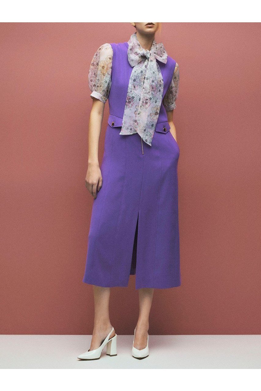 【その他のブランド/Other】のジョーゼット ノースリーブワンピース 人気、トレンドファッション・服の通販 founy(ファニー) 　ファッション　Fashion　レディースファッション　Fashion for Women　ワンピース　Dresses　チュニック　Tunic Tops & Dresses　コンパクト　Compact, Small Size　シンプル　Simple, Minimal　ジョーゼット　Georgette, Semi-Sheer Fabric　スリット　Slit, Slit Detail　チュニック　Tunic, Long Top　デコルテ　Décolleté, Neckline　トレンド　Trend, Trending Now　ドレープ　Drape, Draping Fabric　ノースリーブ　Sleeveless, No-Sleeve　フロント　Front, Front Design　ポケット　Pocket, Pocket Detail　メタル　Metal, Metal Parts　ロング　Long, Long-Length　新作・新入荷　New Arrivals / New In　other-8|ID: prp329100004942656 ipo3291000000037096738