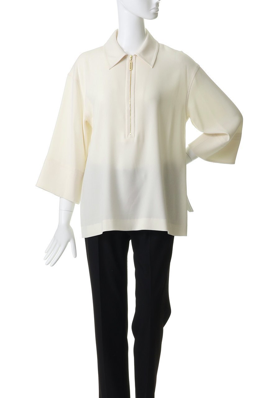 【その他のブランド/Other】のバックサテンジョーゼットフロントメタルファスナー襟付きプルオーバー 人気、トレンドファッション・服の通販 founy(ファニー) 　ファッション　Fashion　レディースファッション　Fashion for Women　トップス・カットソー　Cut & Sew Tops　シャツ・ブラウス・オフィスカジュアル　Elegant Blouses & Button-Ups　カジュアルプルオーバー・ニットトップス　Pullovers & Knit Tops / Casual Pullovers　バッグ　Bags　ショート　Short, Short Length　ストレッチ　Stretch, Stretchy Fabric　スリーブ　Sleeve, Long Sleeve / Short Sleeve　フロント　Front, Front Design　新作・新入荷　New Arrivals / New In　other-2|ID: prp329100004942657 ipo3291000000037096742