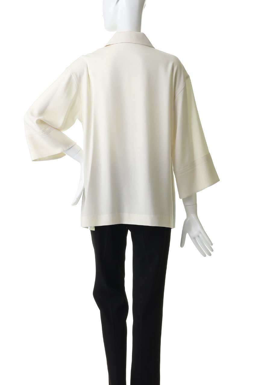 【その他のブランド/Other】のバックサテンジョーゼットフロントメタルファスナー襟付きプルオーバー 人気、トレンドファッション・服の通販 founy(ファニー) 　ファッション　Fashion　レディースファッション　Fashion for Women　トップス・カットソー　Cut & Sew Tops　シャツ・ブラウス・オフィスカジュアル　Elegant Blouses & Button-Ups　カジュアルプルオーバー・ニットトップス　Pullovers & Knit Tops / Casual Pullovers　バッグ　Bags　ショート　Short, Short Length　ストレッチ　Stretch, Stretchy Fabric　スリーブ　Sleeve, Long Sleeve / Short Sleeve　フロント　Front, Front Design　新作・新入荷　New Arrivals / New In　other-4|ID: prp329100004942657 ipo3291000000037096744