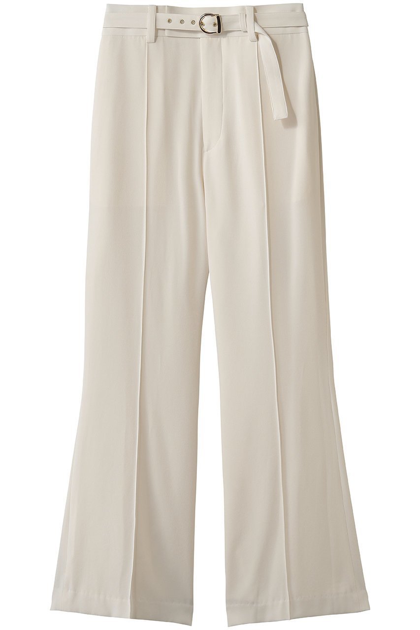 【その他のブランド/Other】のバックサテンジョーゼットウエストベルト付きパンツ インテリア・キッズ・メンズ・レディースファッション・服の通販 founy(ファニー) 　ファッション　Fashion　レディースファッション　Fashion for Women　パンツ　Pants & Trousers　バッグ　Bags　ベルト&ウエストマーク　Belts & Waist Accessories　オケージョン　Occasion Wear　サテン　Satin, Glossy Fabric　ストレッチ　Stretch, Stretchy Fabric　ビジネス 仕事 通勤　Business / Work / Commuting　フレア　Flare, Flared　メタル　Metal, Metal Parts　夏　Summer　新作・新入荷　New Arrivals / New In　ホワイト|ID: prp329100004942658 ipo3291000000037096747