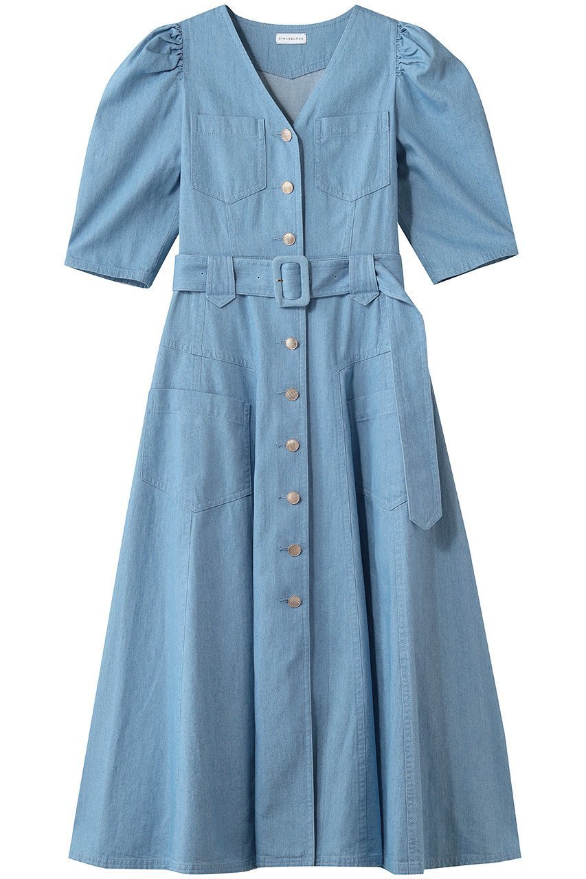 【その他のブランド/Other】のデニムワンピース 人気、トレンドファッション・服の通販 founy(ファニー) 　ファッション　Fashion　レディースファッション　Fashion for Women　ワンピース　Dresses　チュニック　Tunic Tops & Dresses　ギャザー　Gathered, Ruffled　チュニック　Tunic, Long Top　デニム　Denim, Jeans Material　バランス　Balance, Style Balance　フィット　Fit, Slim Fit　フレア　Flare, Flared　フロント　Front, Front Design　メタル　Metal, Metal Parts　ロング　Long, Long-Length　ワーク　Workwear, Utility Style　新作・新入荷　New Arrivals / New In　 other-1|ID: prp329100004942659 ipo3291000000037096753