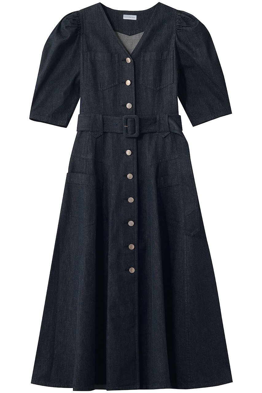 【その他のブランド/Other】のデニムワンピース インテリア・キッズ・メンズ・レディースファッション・服の通販 founy(ファニー) 　ファッション　Fashion　レディースファッション　Fashion for Women　ワンピース　Dresses　チュニック　Tunic Tops & Dresses　ギャザー　Gathered, Ruffled　チュニック　Tunic, Long Top　デニム　Denim, Jeans Material　バランス　Balance, Style Balance　フィット　Fit, Slim Fit　フレア　Flare, Flared　フロント　Front, Front Design　メタル　Metal, Metal Parts　ロング　Long, Long-Length　ワーク　Workwear, Utility Style　新作・新入荷　New Arrivals / New In　インディゴ|ID: prp329100004942659 ipo3291000000037096755