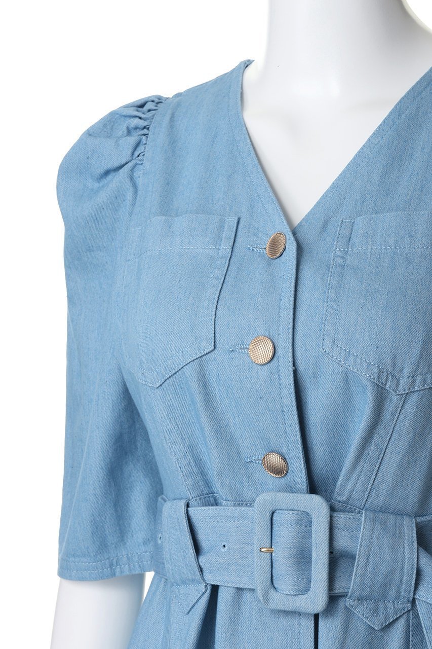 【その他のブランド/Other】のデニムワンピース 人気、トレンドファッション・服の通販 founy(ファニー) 　ファッション　Fashion　レディースファッション　Fashion for Women　ワンピース　Dresses　チュニック　Tunic Tops & Dresses　ギャザー　Gathered, Ruffled　チュニック　Tunic, Long Top　デニム　Denim, Jeans Material　バランス　Balance, Style Balance　フィット　Fit, Slim Fit　フレア　Flare, Flared　フロント　Front, Front Design　メタル　Metal, Metal Parts　ロング　Long, Long-Length　ワーク　Workwear, Utility Style　新作・新入荷　New Arrivals / New In　other-5|ID: prp329100004942659 ipo3291000000037096759