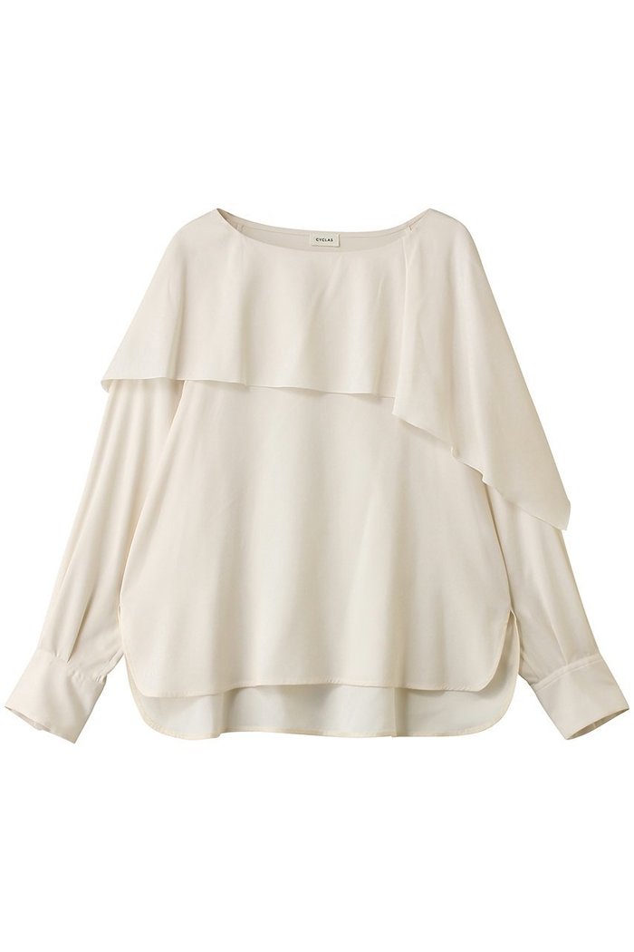 【その他のブランド/Other】の【CYCLAS】ケープ風 ブラウス インテリア・キッズ・メンズ・レディースファッション・服の通販 founy(ファニー) https://founy.com/ ファッション Fashion レディースファッション Fashion for Women トップス・カットソー Cut & Sew Tops シャツ・ブラウス・オフィスカジュアル Elegant Blouses & Button-Ups アシンメトリー Asymmetrical Style シルク Silk, 100% Silk スカーフ Scarf, Neckwear スリーブ Sleeve, Long Sleeve / Short Sleeve バランス Balance, Style Balance ロング Long, Long-Length 新作・新入荷 New Arrivals / New In |ID: prp329100004942665 ipo3291000000037096795