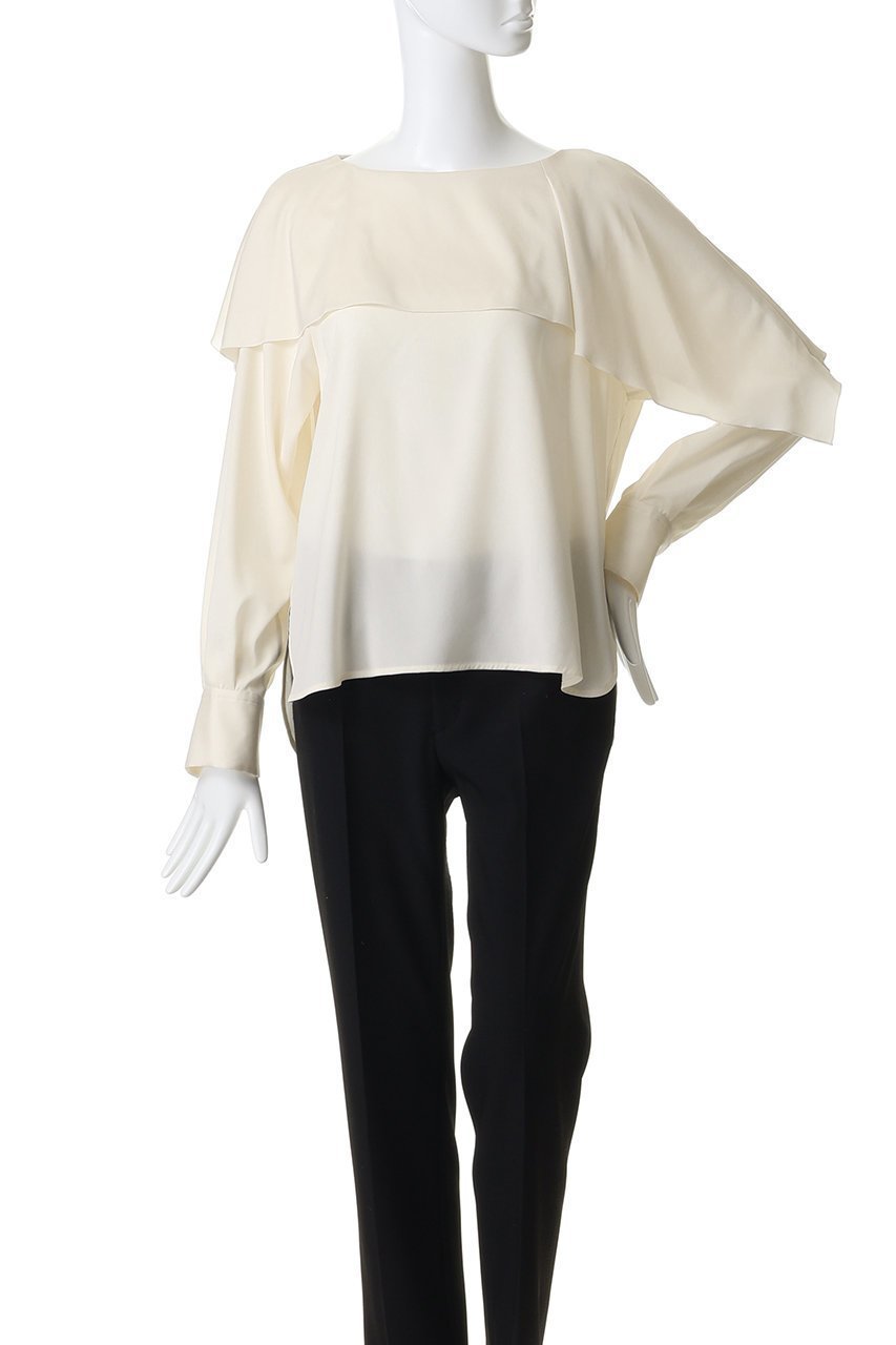 【その他のブランド/Other】の【CYCLAS】ケープ風 ブラウス 人気、トレンドファッション・服の通販 founy(ファニー) 　ファッション　Fashion　レディースファッション　Fashion for Women　トップス・カットソー　Cut & Sew Tops　シャツ・ブラウス・オフィスカジュアル　Elegant Blouses & Button-Ups　アシンメトリー　Asymmetrical Style　シルク　Silk, 100% Silk　スカーフ　Scarf, Neckwear　スリーブ　Sleeve, Long Sleeve / Short Sleeve　バランス　Balance, Style Balance　ロング　Long, Long-Length　新作・新入荷　New Arrivals / New In　other-2|ID: prp329100004942665 ipo3291000000037096798