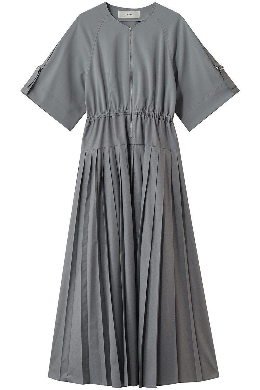 【その他のブランド/Other】の【CYCLAS】プリーツワンピース インテリア・キッズ・メンズ・レディースファッション・服の通販 founy(ファニー) 　ファッション　Fashion　レディースファッション　Fashion for Women　ワンピース　Dresses　チュニック　Tunic Tops & Dresses　タンブラー　Tumbler, Travel Mug　チュニック　Tunic, Long Top　ブロッキング　Color Blocking, Panel Design　プリーツ　Pleats, Pleated　ロング　Long, Long-Length　新作・新入荷　New Arrivals / New In　グレー|ID: prp329100004942669 ipo3291000000037096826