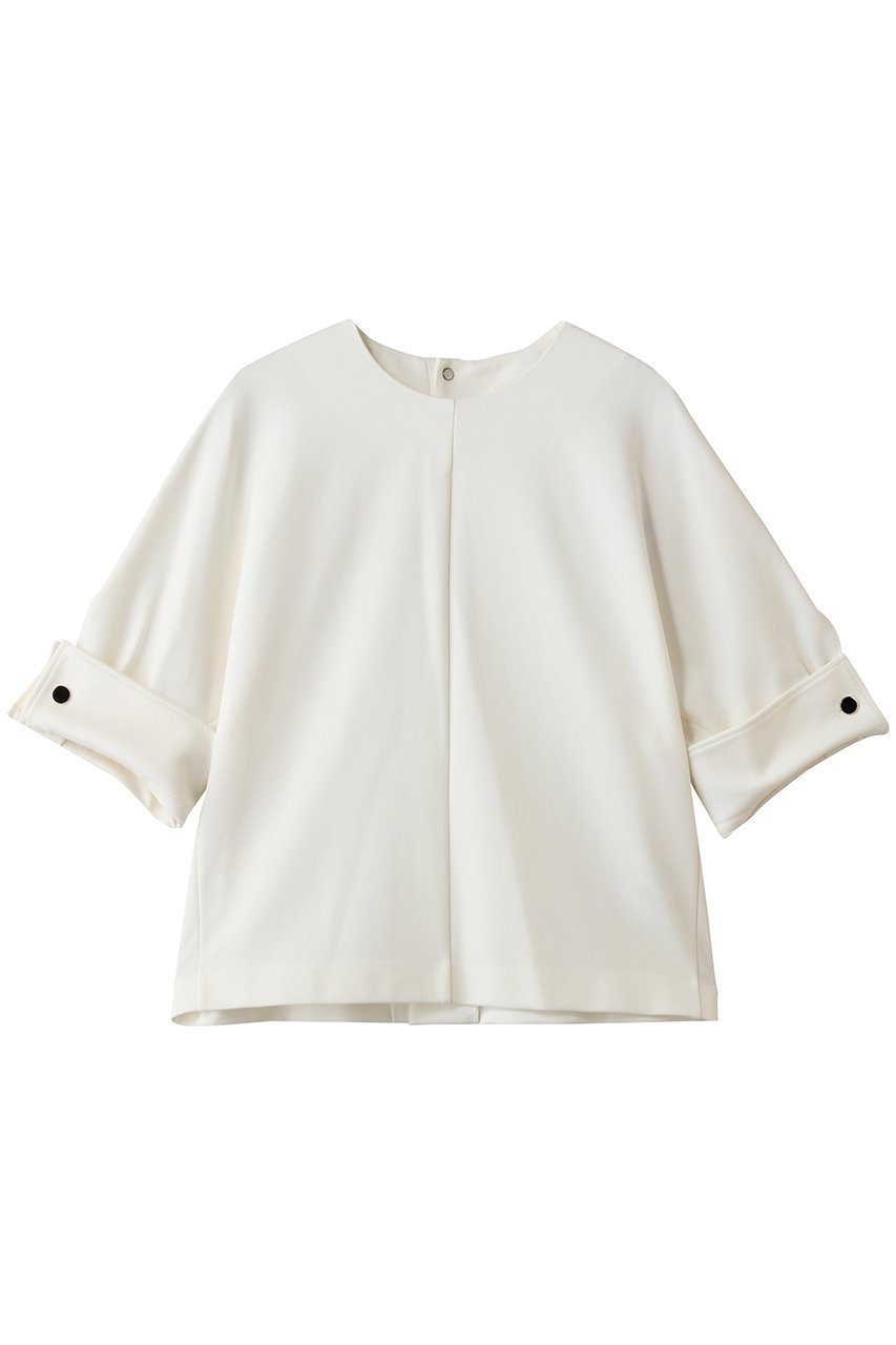 【その他のブランド/Other】の【CYCLAS】ポンチ ボタンカットソー インテリア・キッズ・メンズ・レディースファッション・服の通販 founy(ファニー) 　ファッション　Fashion　レディースファッション　Fashion for Women　トップス・カットソー　Cut & Sew Tops　シャツ・ブラウス・オフィスカジュアル　Elegant Blouses & Button-Ups　ロングTシャツ・Tシャツ　Longline T-Shirts & Tees　カットソー・ベーシックTシャツ　Cut-and-Sewn Tops / Stretch Tees & Basics　なめらか　Smooth, Silky Texture　カットソー　Cut and Sewn Top　カフス　Cuff Design　ショート　Short, Short Length　ストレッチ　Stretch, Stretchy Fabric　スリーブ　Sleeve, Long Sleeve / Short Sleeve　タイトスカート　Pencil Skirt, Tight Skirt　ダブル　Double, Double-Breasted　モダン　Modern, Contemporary　ワイド　Wide, Wide Fit　新作・新入荷　New Arrivals / New In　ホワイト|ID: prp329100004942672 ipo3291000000037096849