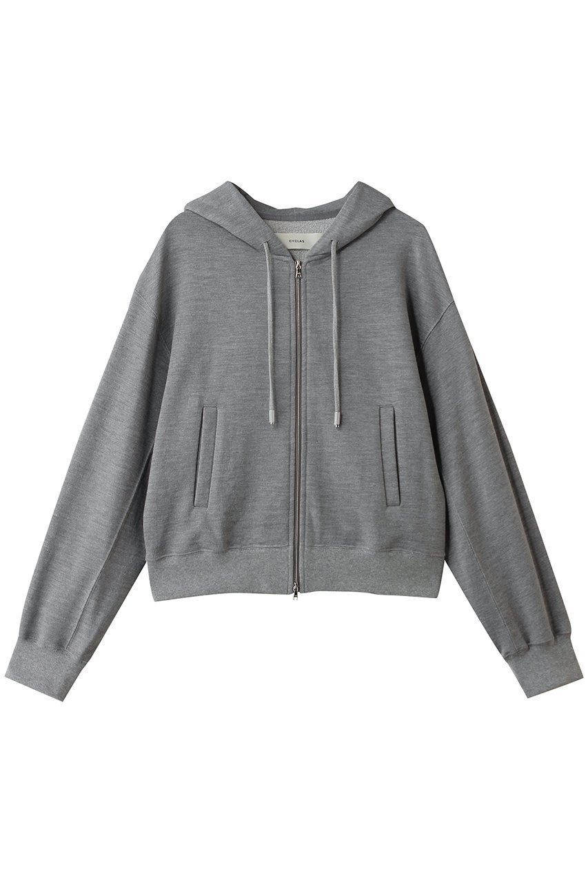 【その他のブランド/Other】の【CYCLAS】コットンシルク パーカー インテリア・キッズ・メンズ・レディースファッション・服の通販 founy(ファニー) 　ファッション　Fashion　レディースファッション　Fashion for Women　トップス・カットソー　Cut & Sew Tops　シャツ・ブラウス・オフィスカジュアル　Elegant Blouses & Button-Ups　レディースパーカー・カジュアルフーディー　Casual Hoodies & Sweatshirts　ロングTシャツ・Tシャツ　Longline T-Shirts & Tees　スウェット・クルーネックトップス　Sweatshirts & Crewnecks / Relaxed Fit Sweat Tops　カットソー・ベーシックTシャツ　Cut-and-Sewn Tops / Stretch Tees & Basics　シルク　Silk, 100% Silk　シンプル　Simple, Minimal　スペシャル　Special, Limited Edition　パターン　Pattern, Design Print　パーカー　Hoodie, Parka　ボックス　Boxy, Box Shape　ポケット　Pocket, Pocket Detail　リュクス　Luxury, Elegant, High-End, Chic　新作・新入荷　New Arrivals / New In　グレー|ID: prp329100004942674 ipo3291000000037096863