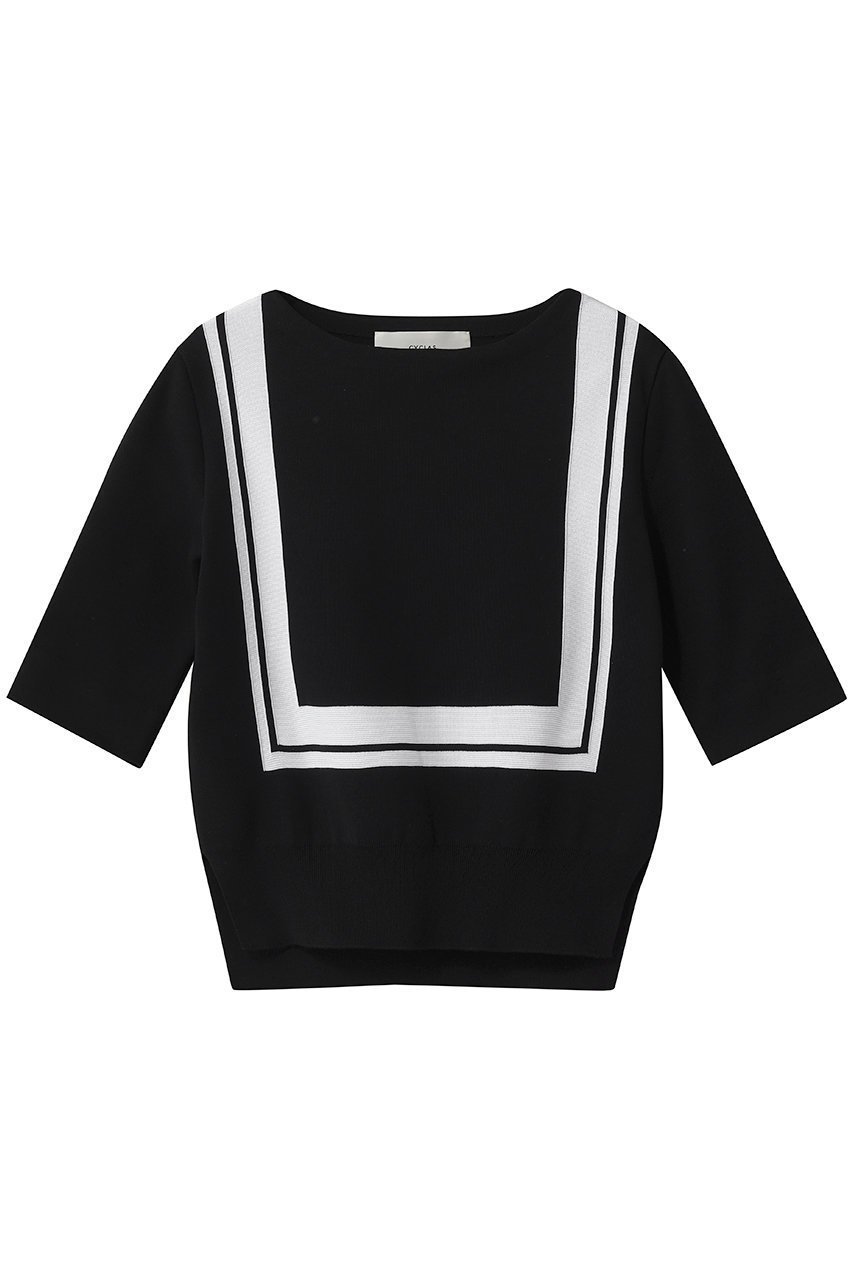 【その他のブランド/Other】の【CYCLAS】半袖デザインニット インテリア・キッズ・メンズ・レディースファッション・服の通販 founy(ファニー) 　ファッション　Fashion　レディースファッション　Fashion for Women　トップス・カットソー　Cut & Sew Tops　ニット　Knit Tops & Sweaters　カジュアルプルオーバー・ニットトップス　Pullovers & Knit Tops / Casual Pullovers　バランス　Balance, Style Balance　フォルム　Silhouette, Form　モダン　Modern, Contemporary　半袖　Short Sleeve, Half Sleeve　新作・新入荷　New Arrivals / New In　ビジネス 仕事 通勤　Business / Work / Commuting　ブラック|ID: prp329100004942675 ipo3291000000037096870