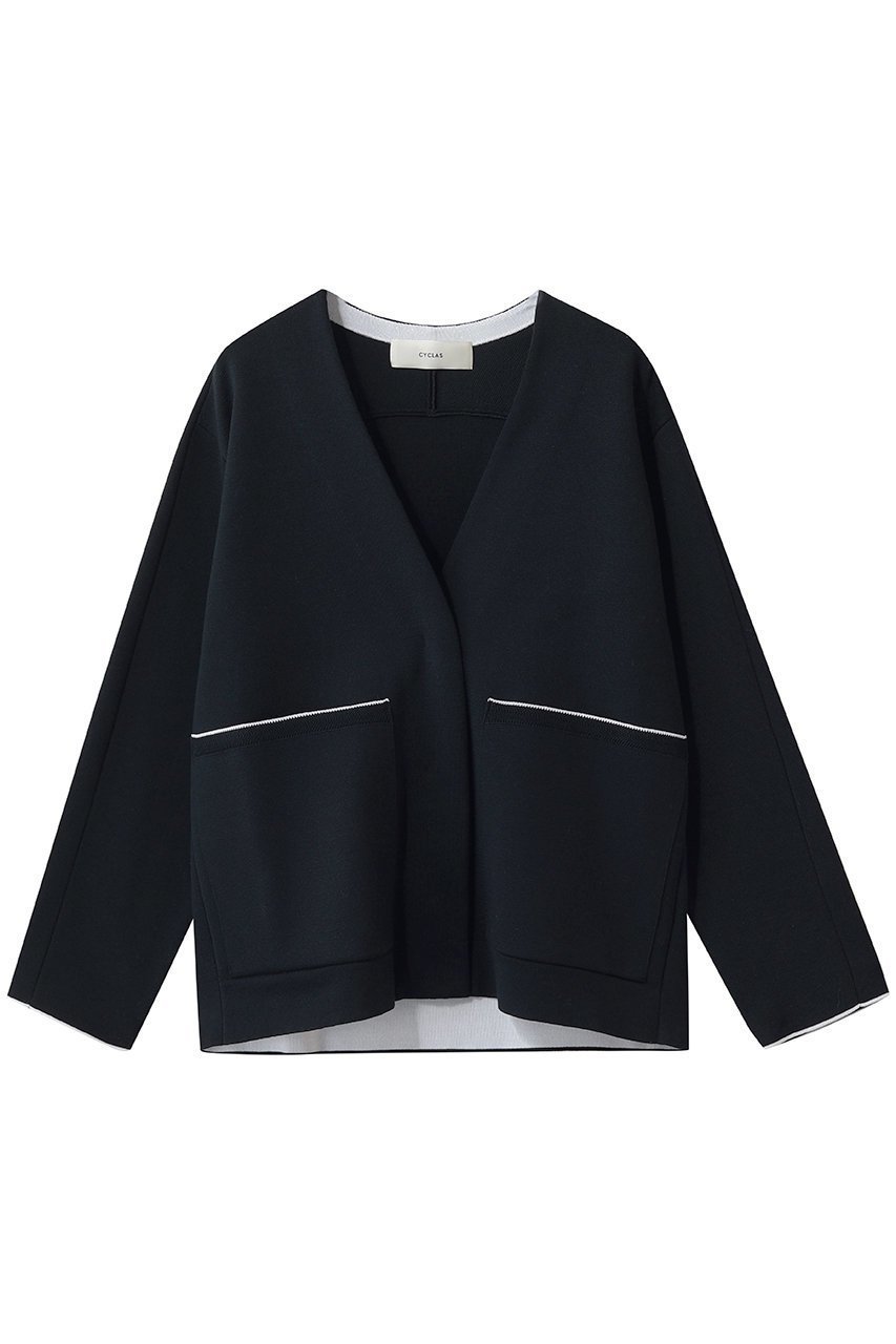 【その他のブランド/Other】の【CYCLAS】ニットジャケット インテリア・キッズ・メンズ・レディースファッション・服の通販 founy(ファニー) 　ファッション　Fashion　レディースファッション　Fashion for Women　インナー　Innerwear　カーディガン　Cardigan, Knitwear　ショルダー　Shoulder, Shoulder Strap　シルク　Silk, 100% Silk　シルケット　Silket, Silky Cotton　ジャケット　Jacket, Outerwear　ストレッチ　Stretch, Stretchy Fabric　ポケット　Pocket, Pocket Detail　ミドル　Middle Length, Mid Height　ミラノリブ　Milano Rib, Milano Stitch　新作・新入荷　New Arrivals / New In　ネイビー|ID: prp329100004942677 ipo3291000000037096885