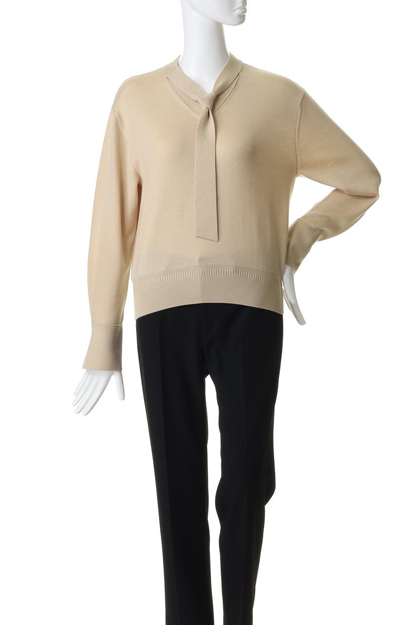 【その他のブランド/Other】の【CYCLAS】シルク混 ボウタイニット 人気、トレンドファッション・服の通販 founy(ファニー) 　ファッション　Fashion　レディースファッション　Fashion for Women　トップス・カットソー　Cut & Sew Tops　ニット　Knit Tops & Sweaters　カジュアルプルオーバー・ニットトップス　Pullovers & Knit Tops / Casual Pullovers　おすすめ　Recommended / Our Picks　なめらか　Smooth, Silky Texture　カフス　Cuff Design　シルク　Silk, 100% Silk　ミラノリブ　Milano Rib, Milano Stitch　新作・新入荷　New Arrivals / New In　other-2|ID: prp329100004942678 ipo3291000000037096896