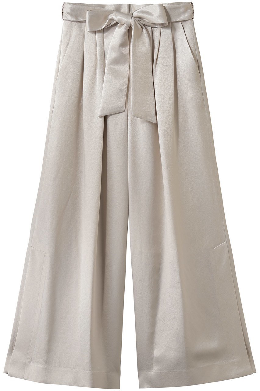 【ストラスブルゴ/STRASBURGO】の【CYCLAS】バックサテン ワイドパンツ インテリア・キッズ・メンズ・レディースファッション・服の通販 founy(ファニー) 　ファッション　Fashion　レディースファッション　Fashion for Women　パンツ　Pants & Trousers　バッグ　Bags　なめらか　Smooth, Silky Texture　エレガント 上品　Elegant　サテン　Satin, Glossy Fabric　ドレープ　Drape, Draping Fabric　リボン　Ribbon, Bow　ワイド　Wide, Wide Fit　新作・新入荷　New Arrivals / New In　ピンクベージュ|ID: prp329100004942679 ipo3291000000037096902