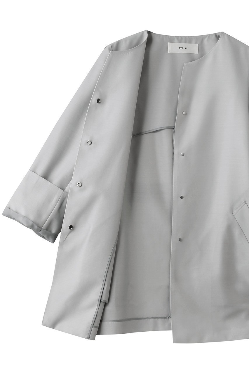 【その他のブランド/Other】の【CYCLAS】ウールシルクジャケット 人気、トレンドファッション・服の通販 founy(ファニー) 　ファッション　Fashion　レディースファッション　Fashion for Women　アウター　Coat / Outerwear Collection　コート・ロングコート・ピーコート　Long Coats, Peacoats & More　レディースジャケット・軽アウター　Jackets　ショート　Short, Short Length　シルク　Silk, 100% Silk　タフタ　Taffeta, Structured Fabric　フォルム　Silhouette, Form　ループ　Loop, Loop Knit　新作・新入荷　New Arrivals / New In　other-6|ID: prp329100004942683 ipo3291000000037096937