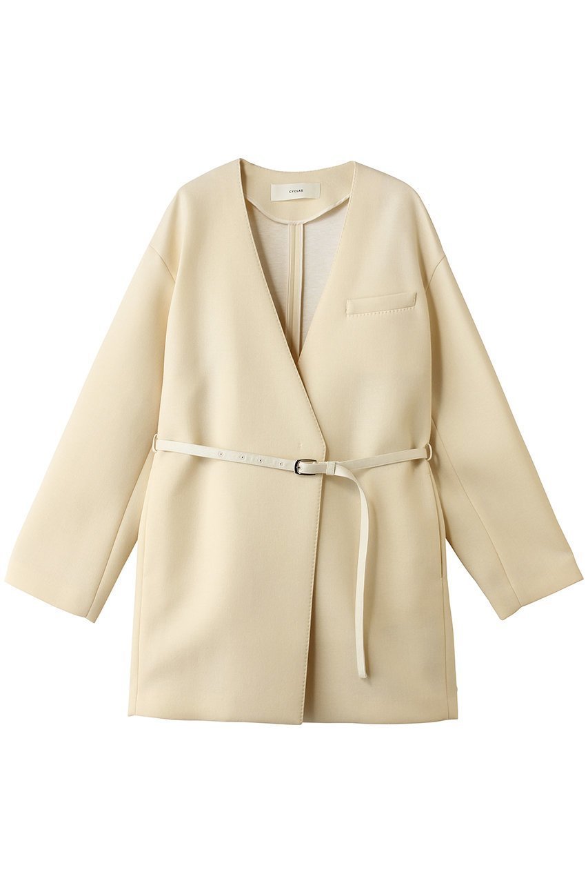 【その他のブランド/Other】の【CYCLAS】ベルト付き ボンディングジャケット 人気、トレンドファッション・服の通販 founy(ファニー) 　ファッション　Fashion　レディースファッション　Fashion for Women　アウター　Coat / Outerwear Collection　コート・ロングコート・ピーコート　Long Coats, Peacoats & More　レディースジャケット・軽アウター　Jackets　ベルト&ウエストマーク　Belts & Waist Accessories　おすすめ　Recommended / Our Picks　エレガント 上品　Elegant　ショート　Short, Short Length　シンプル　Simple, Minimal　ジャケット　Jacket, Outerwear　ボンディング　Bonding, Bonded Fabric　新作・新入荷　New Arrivals / New In　 other-1|ID: prp329100004942684 ipo3291000000037096940