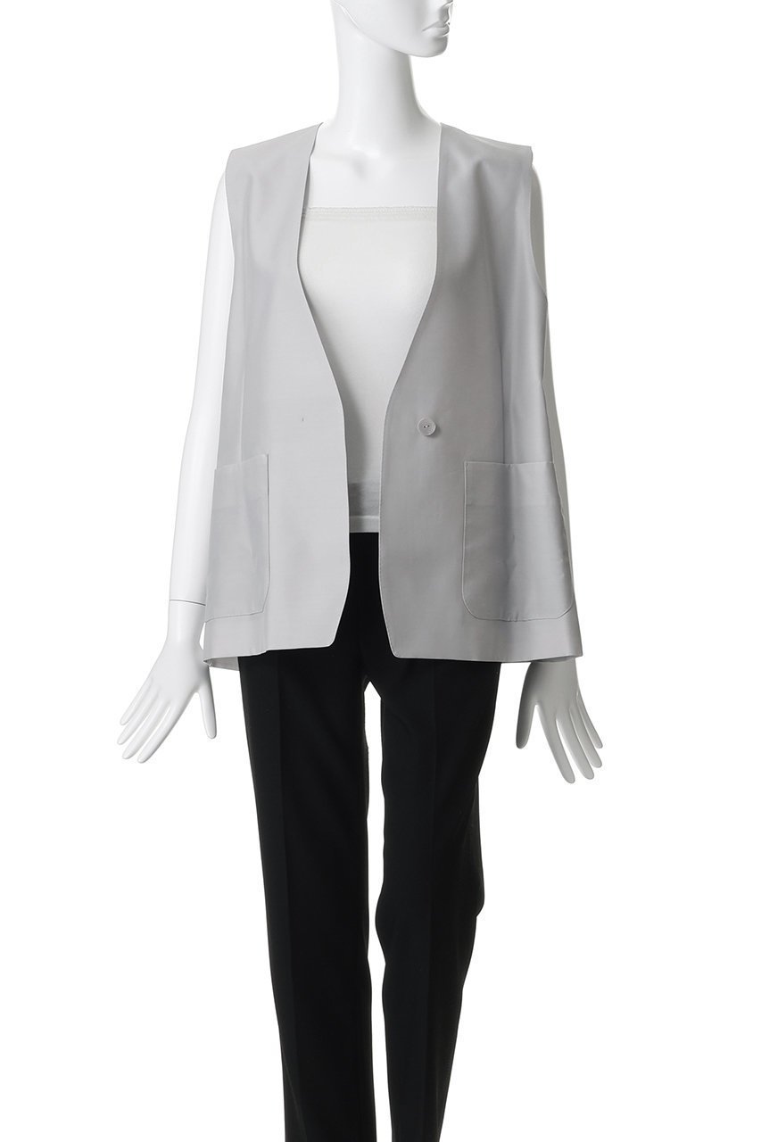 【その他のブランド/Other】の【CYCLAS】ウールシルク ジレ 人気、トレンドファッション・服の通販 founy(ファニー) 　ファッション　Fashion　レディースファッション　Fashion for Women　アウター　Coat / Outerwear Collection　レディースジャケット・軽アウター　Jackets　シルク　Silk, 100% Silk　シンプル　Simple, Minimal　ジャケット　Jacket, Outerwear　タフタ　Taffeta, Structured Fabric　フォルム　Silhouette, Form　ベスト　Vest, Waistcoat　ループ　Loop, Loop Knit　新作・新入荷　New Arrivals / New In　other-7|ID: prp329100004942687 ipo3291000000037096977