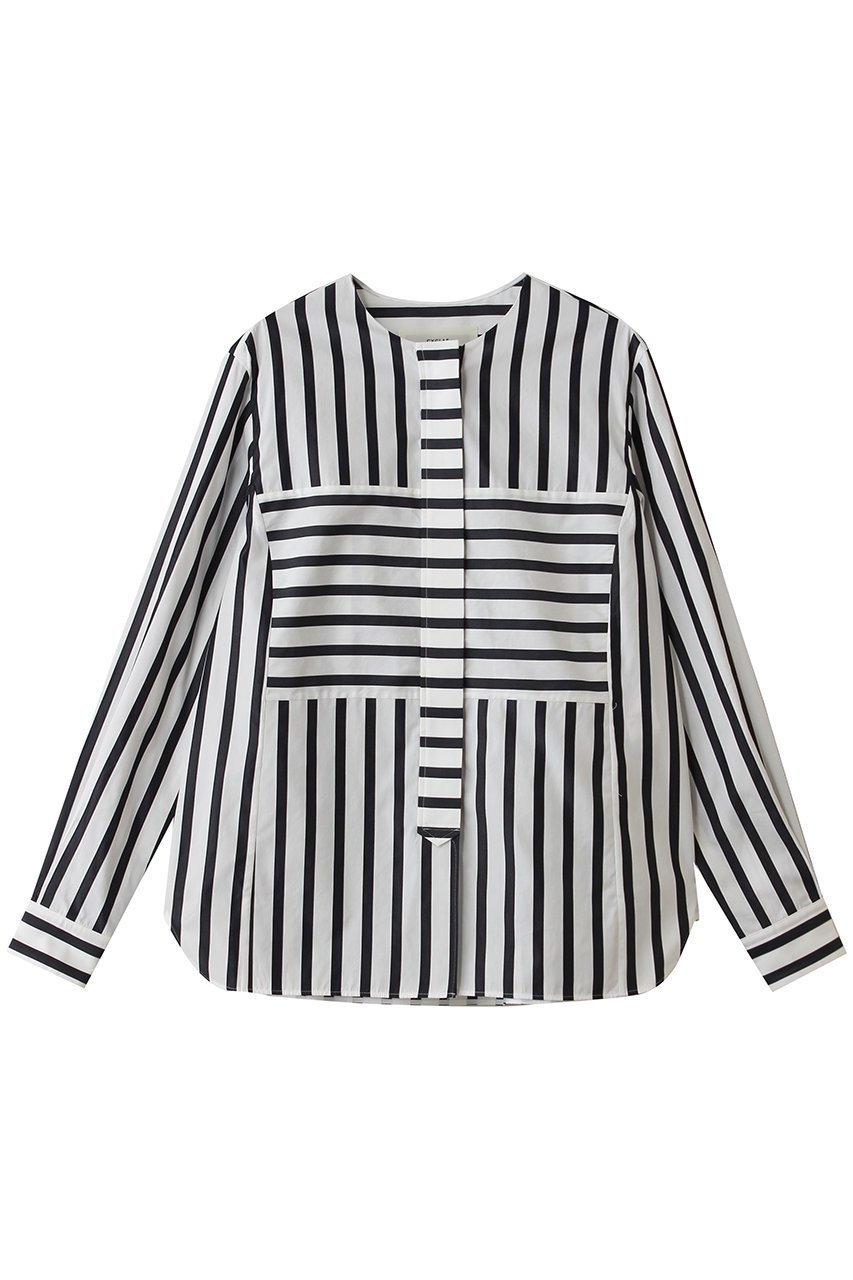 【その他のブランド/Other】の【CYCLAS】アイコニックストライプ シャツ インテリア・キッズ・メンズ・レディースファッション・服の通販 founy(ファニー) 　ファッション　Fashion　レディースファッション　Fashion for Women　トップス・カットソー　Cut & Sew Tops　シャツ・ブラウス・オフィスカジュアル　Elegant Blouses & Button-Ups　キュプラ　Cupro, Eco Fabric　シルク　Silk, 100% Silk　シンプル　Simple, Minimal　ストライプ　Stripe, Striped Pattern　スリーブ　Sleeve, Long Sleeve / Short Sleeve　フロント　Front, Front Design　ボトム　Bottoms, Lower Wear　ロング　Long, Long-Length　新作・新入荷　New Arrivals / New In　ネイビー|ID: prp329100004942689 ipo3291000000037096986