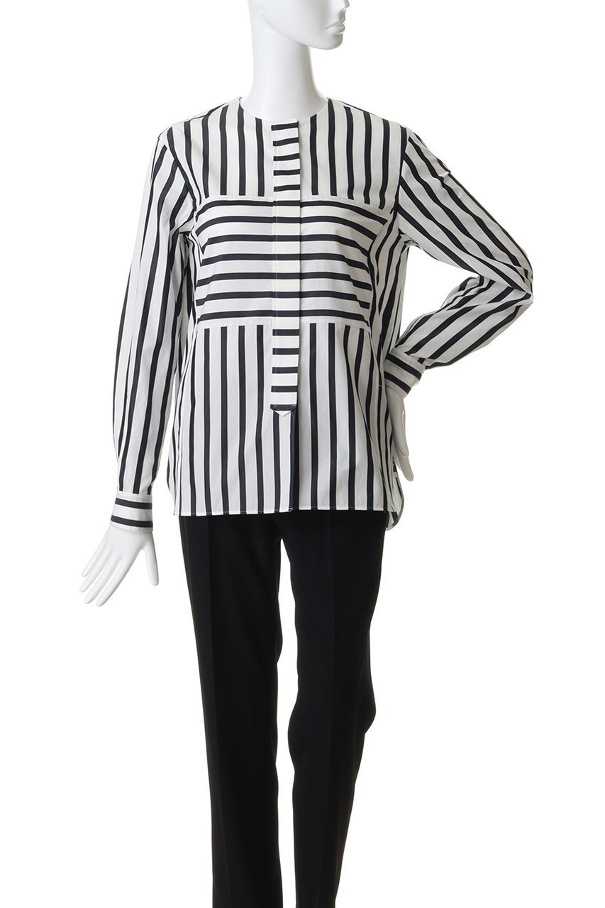 【その他のブランド/Other】の【CYCLAS】アイコニックストライプ シャツ 人気、トレンドファッション・服の通販 founy(ファニー) 　ファッション　Fashion　レディースファッション　Fashion for Women　トップス・カットソー　Cut & Sew Tops　シャツ・ブラウス・オフィスカジュアル　Elegant Blouses & Button-Ups　キュプラ　Cupro, Eco Fabric　シルク　Silk, 100% Silk　シンプル　Simple, Minimal　ストライプ　Stripe, Striped Pattern　スリーブ　Sleeve, Long Sleeve / Short Sleeve　フロント　Front, Front Design　ボトム　Bottoms, Lower Wear　ロング　Long, Long-Length　新作・新入荷　New Arrivals / New In　other-2|ID: prp329100004942689 ipo3291000000037096987